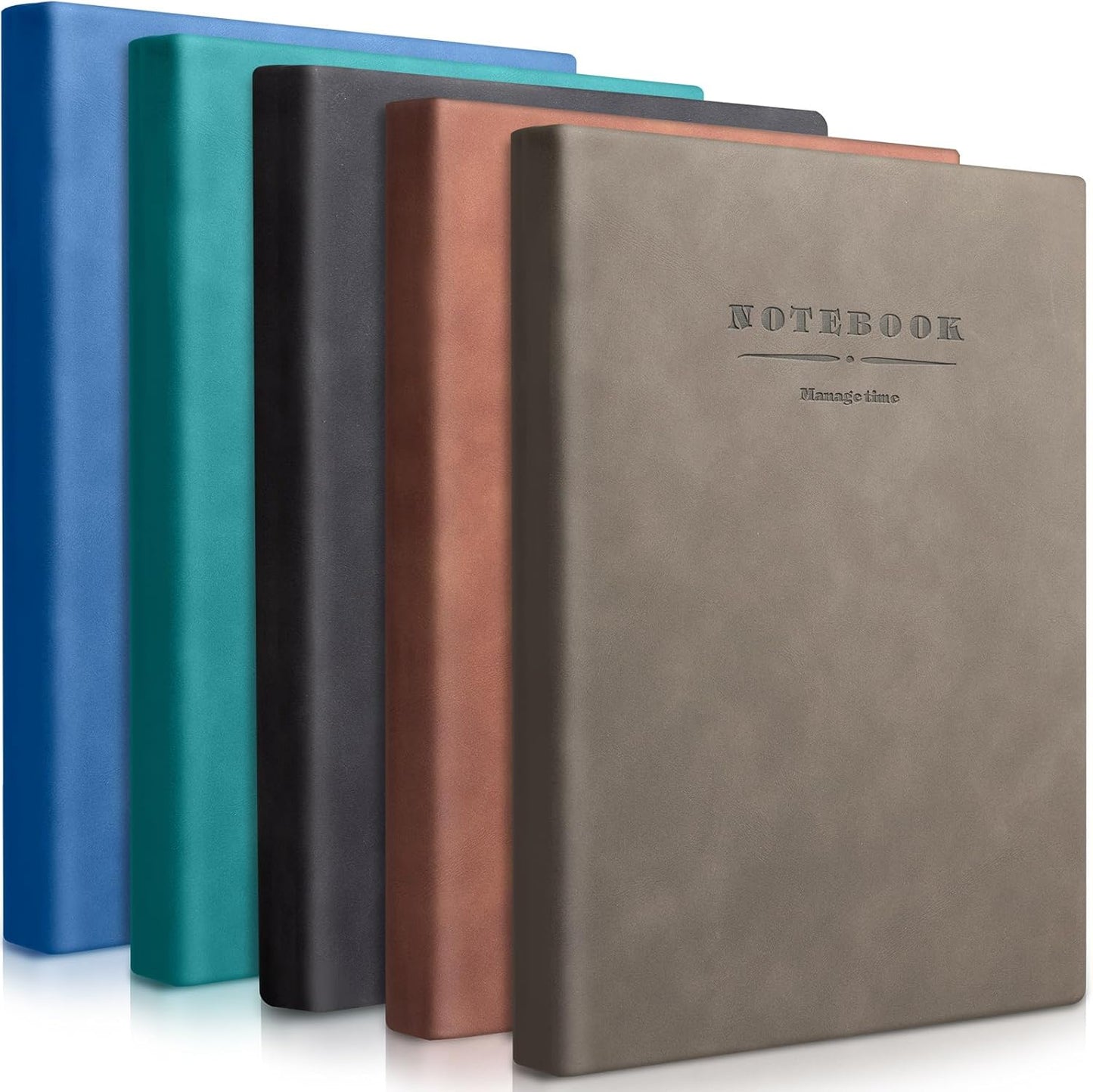 SATINIOR 5 Pack A4 Notebooks Large Journal 360 Pages Leather Softcover Hardcover Notebooks Thick Paper Lined Notepad for Office School Business Note Taking Writing, 8.5'' x 11''(Mixed Color)