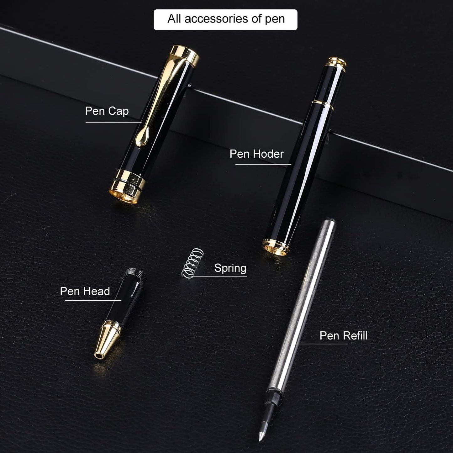 YIVONKA Luxury Ballpoint Pens Best Ball Pen Gift Set for Men & Women Professional Executive Office Nice BallPens Classy Gift Box Ballpoint Black Refill Line width 0.5mm (2 black)