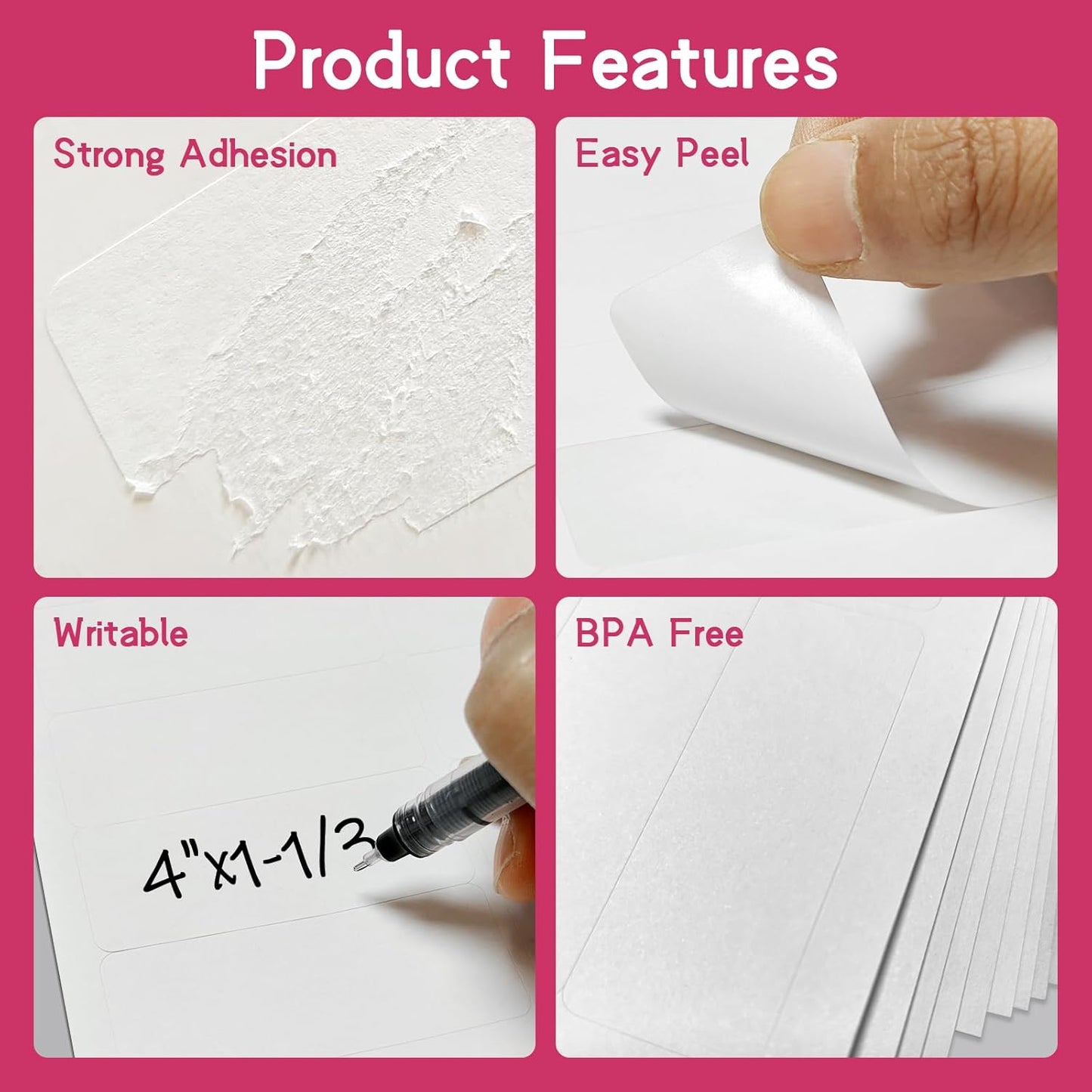 14UP 4" x 1-1/3" Shipping Labels Compatible with Laser & Inkjet Printers, Address Mailing Labels Self Adhesive Stickers (100 Sheets)