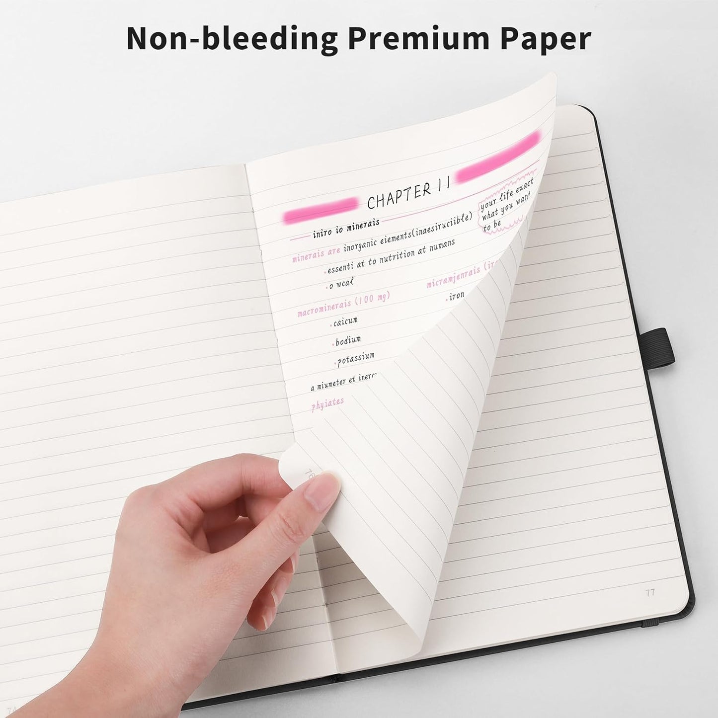 RETTACY Lined Journal Notebook, 192 Numbered Pages, A5 Medium Size (5.7'' x 8.3''), for Men & Women, Journaling, Writing, Work & Office, Leather Hardcover, 100 GSM Thick Paper (Brown)