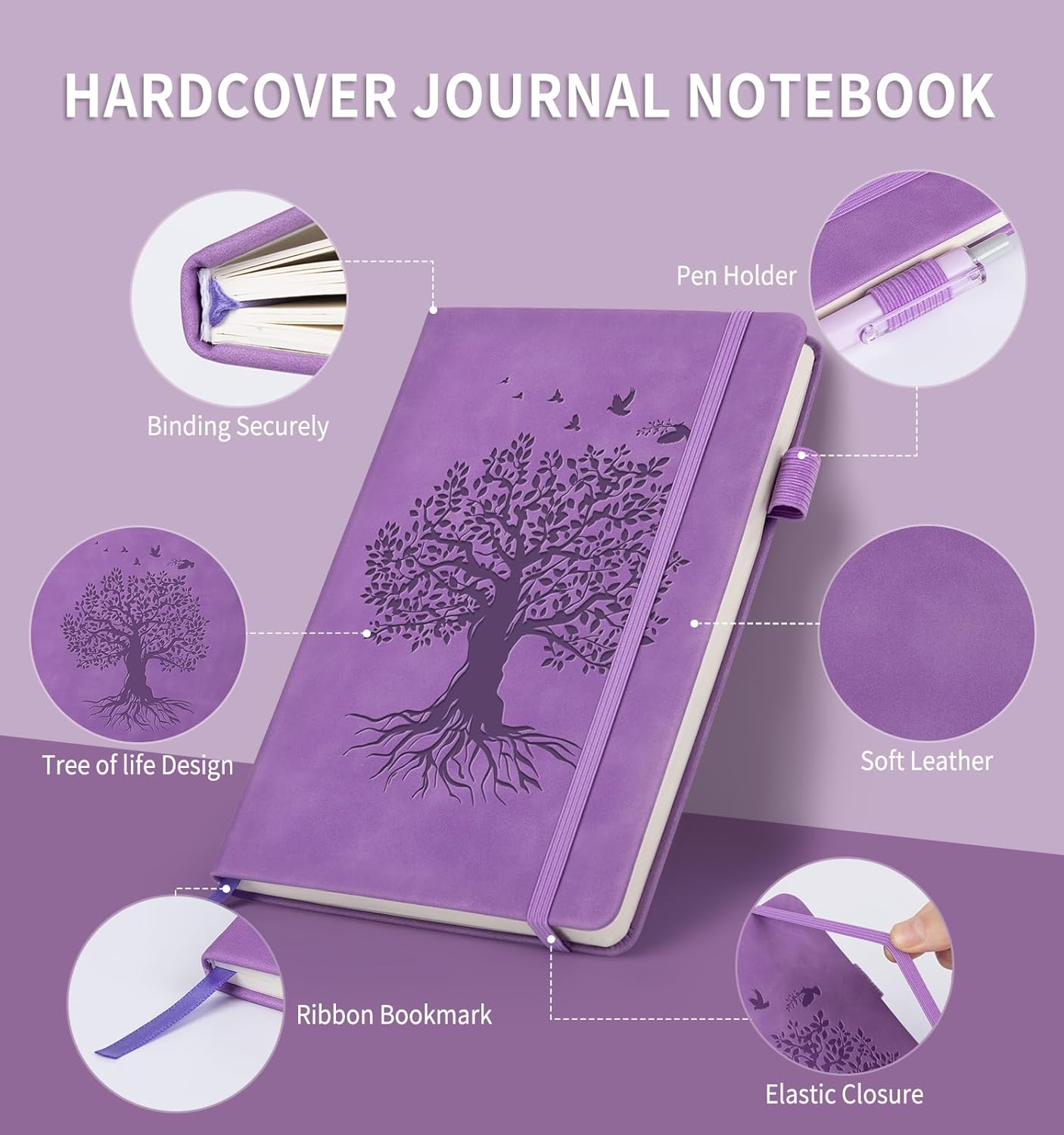 Lined Journal Notebook for Women Men, B5 Hardcover Leather Journals for Writing, 200 Pages Thick Paper, Daily Journal Notebook for Work, School, Note Taking, Business, Travel, College Ruled