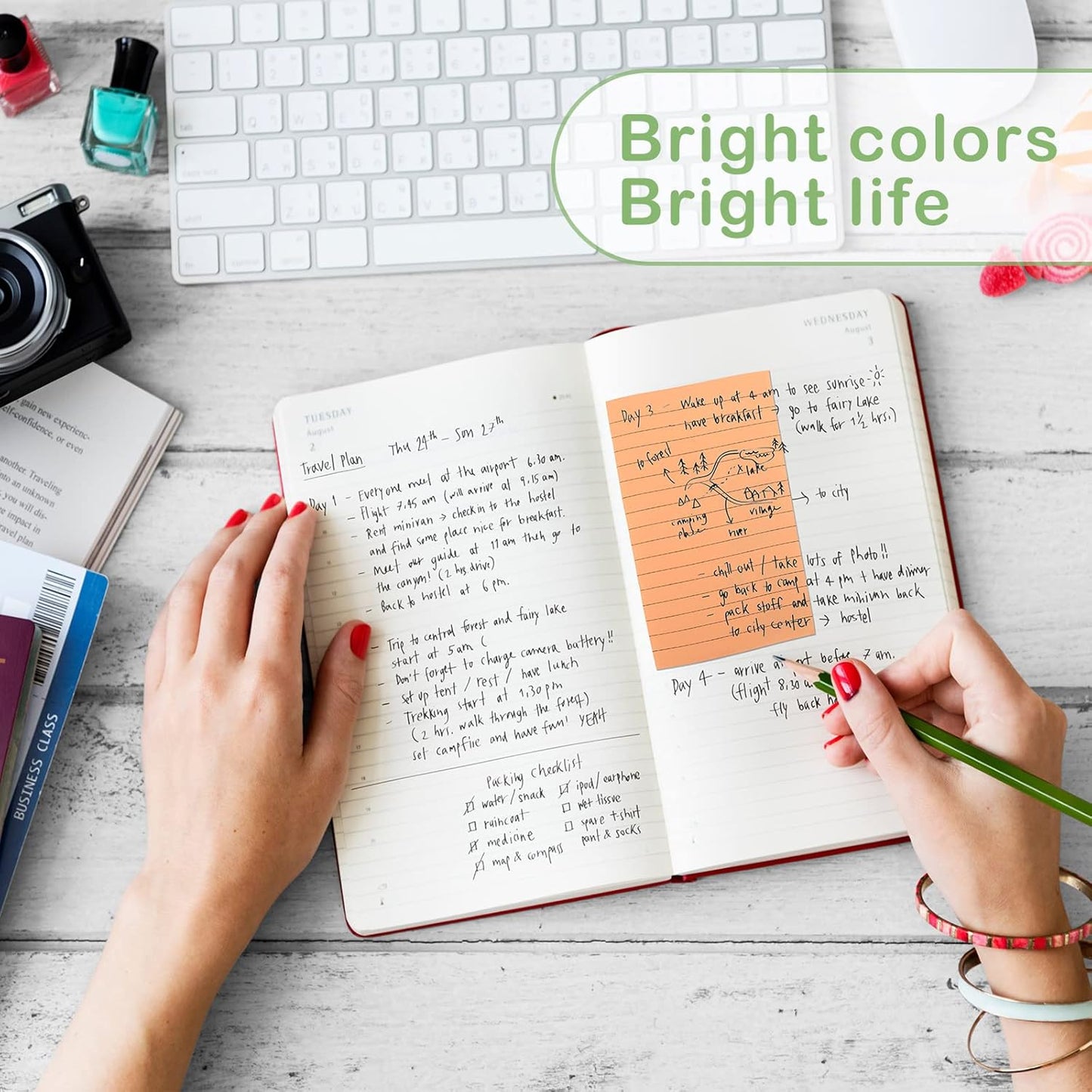 24 Pack Lined Sticky Notes 4 x 6 Inch Colorful Sticky Note Pads with Lines Bright Ruled Self Sticky Notes Memo Pad for Office Home Supplies, 50 Sheets per Pad, 1200 Sheets, 8 Colors