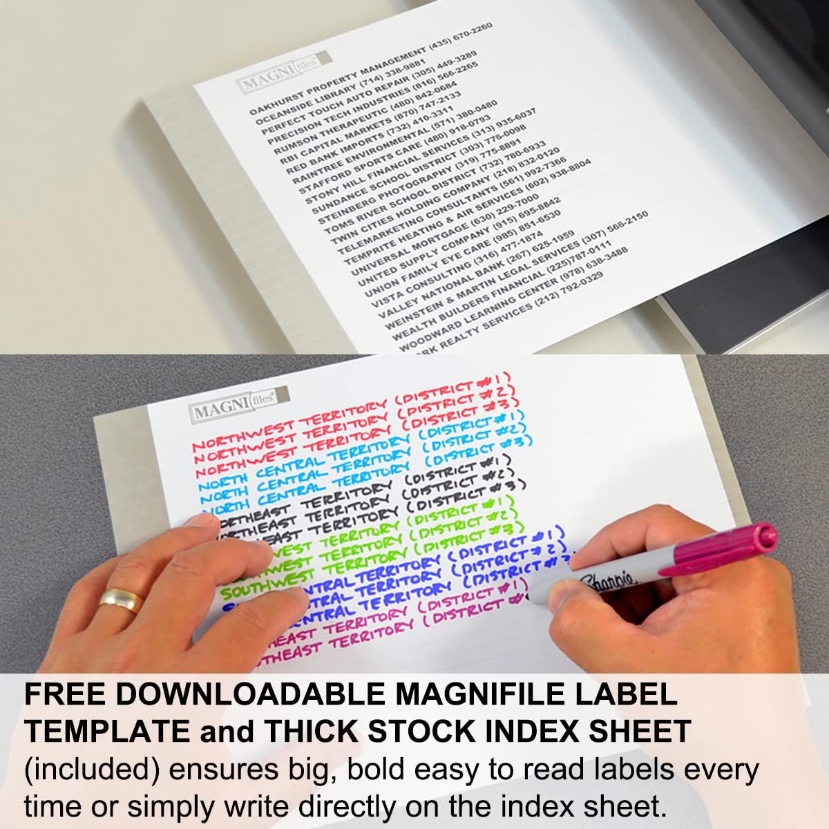 Ultimate Office MagniFile Insertable Hanging File Folder Tabs. Indexes That Double The Size of Your File Titles to Find Files Fast! (Set of 20), Black