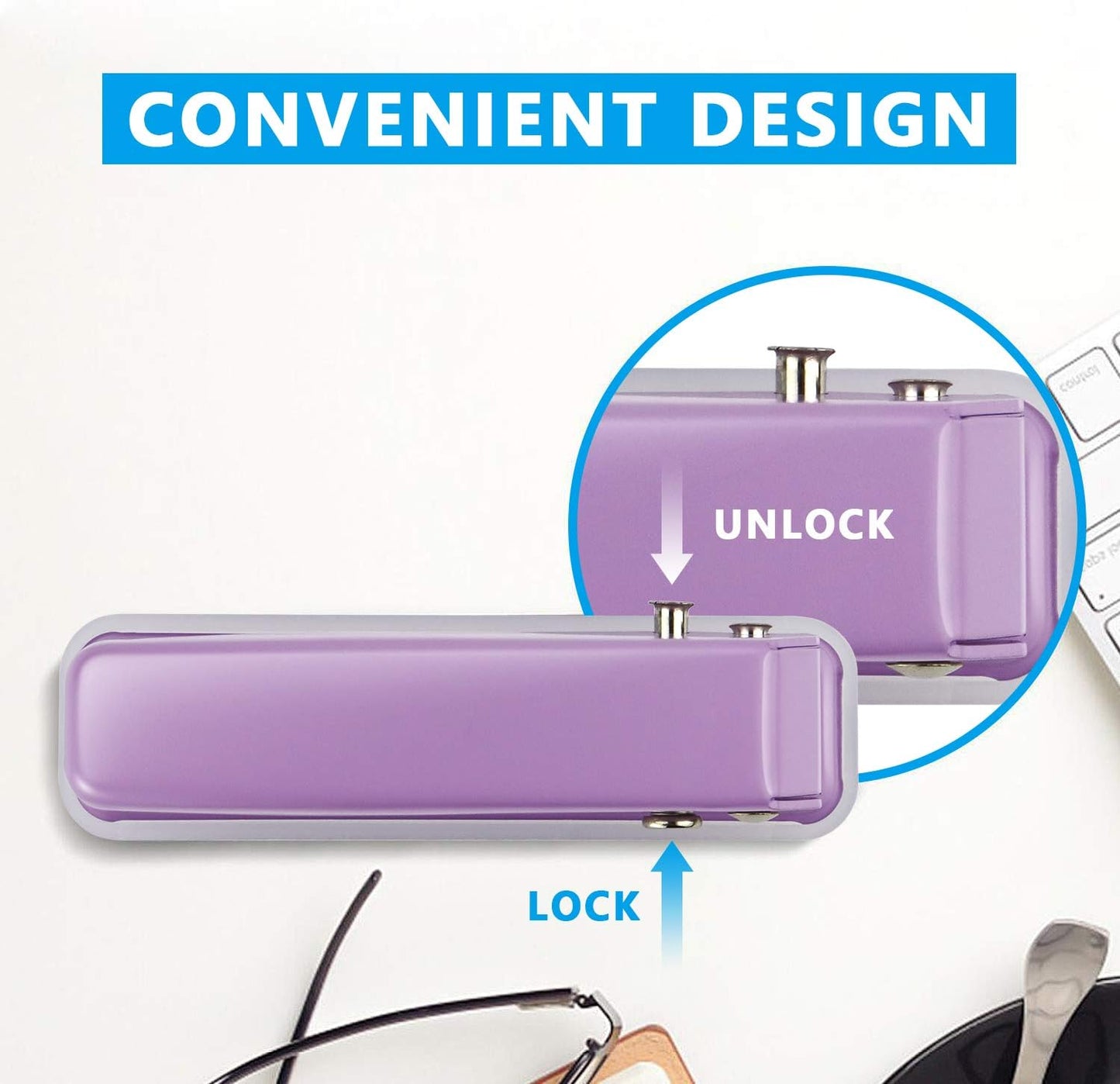 Single Hole Puncher Handheld 1/4 Inches Hole Punch, 20 Sheet Paper Punch Capacity Metal Hole Puncher with Skid-Resistant Base for Paper, Chipboard, Art Project, Purple