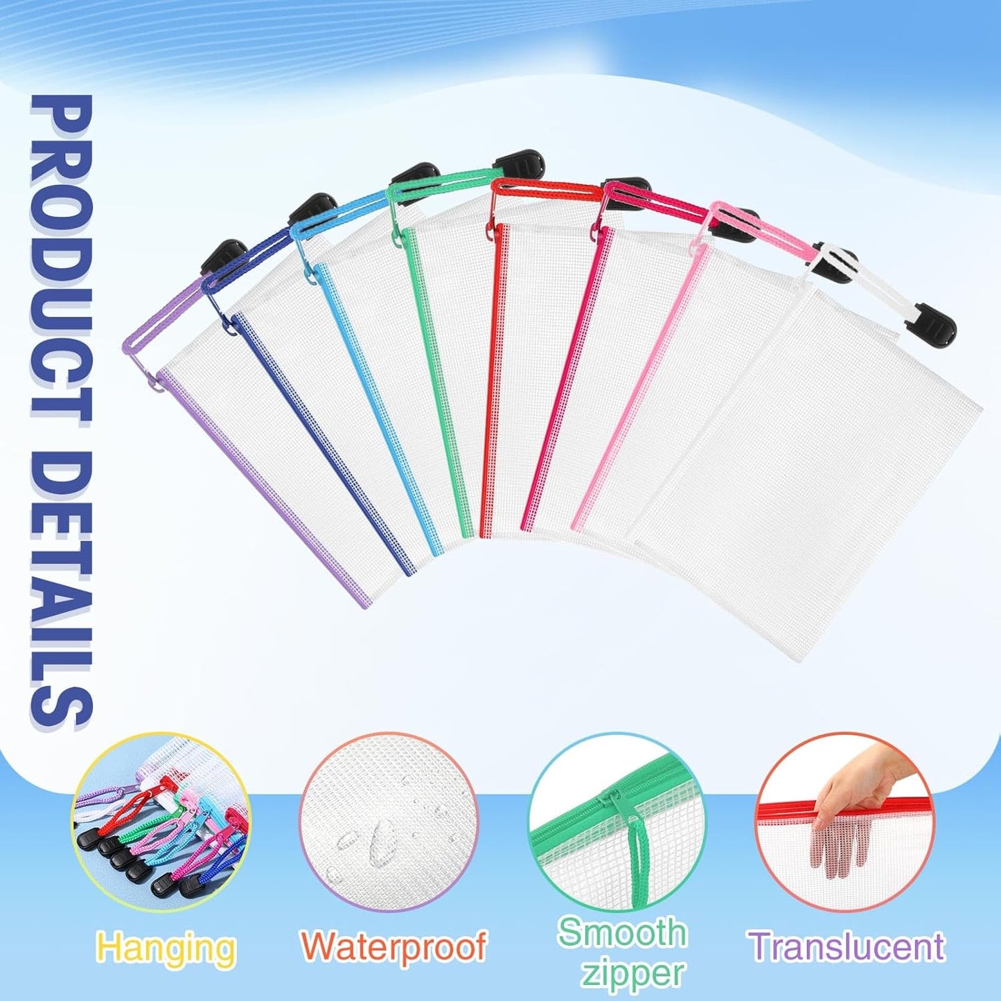 Jetec 32 Pcs Mesh Zipper Bags Toy Storage Bikini Organizer Bag Bolsas Para Guardar Trajes De Baño Waterproof Zipper Reusable Pouch Puzzle Multipurpose for Storage Office(Classic Color,5.1 x 4.1 Inch)