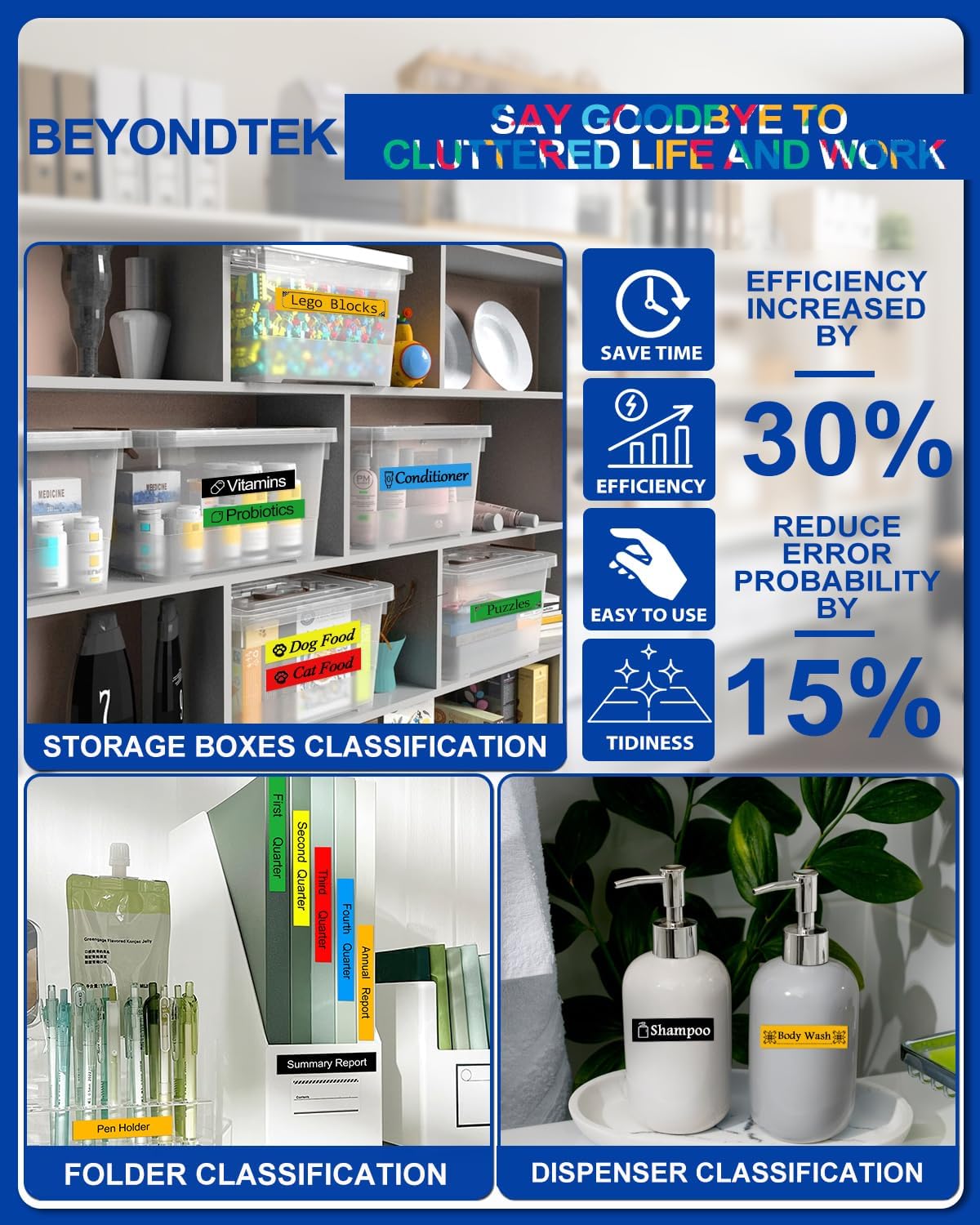 6Pk Replace for Brother Label Maker Tape Work with Brother P Touch Label Tape 12mm 0.47 Laminated Colored TZ 1/2" TZe-B31 TZe-335 TZe431-731 for PT-H103w H110 D210 D400 1180 1280 1890 2040,8m 26.2ft