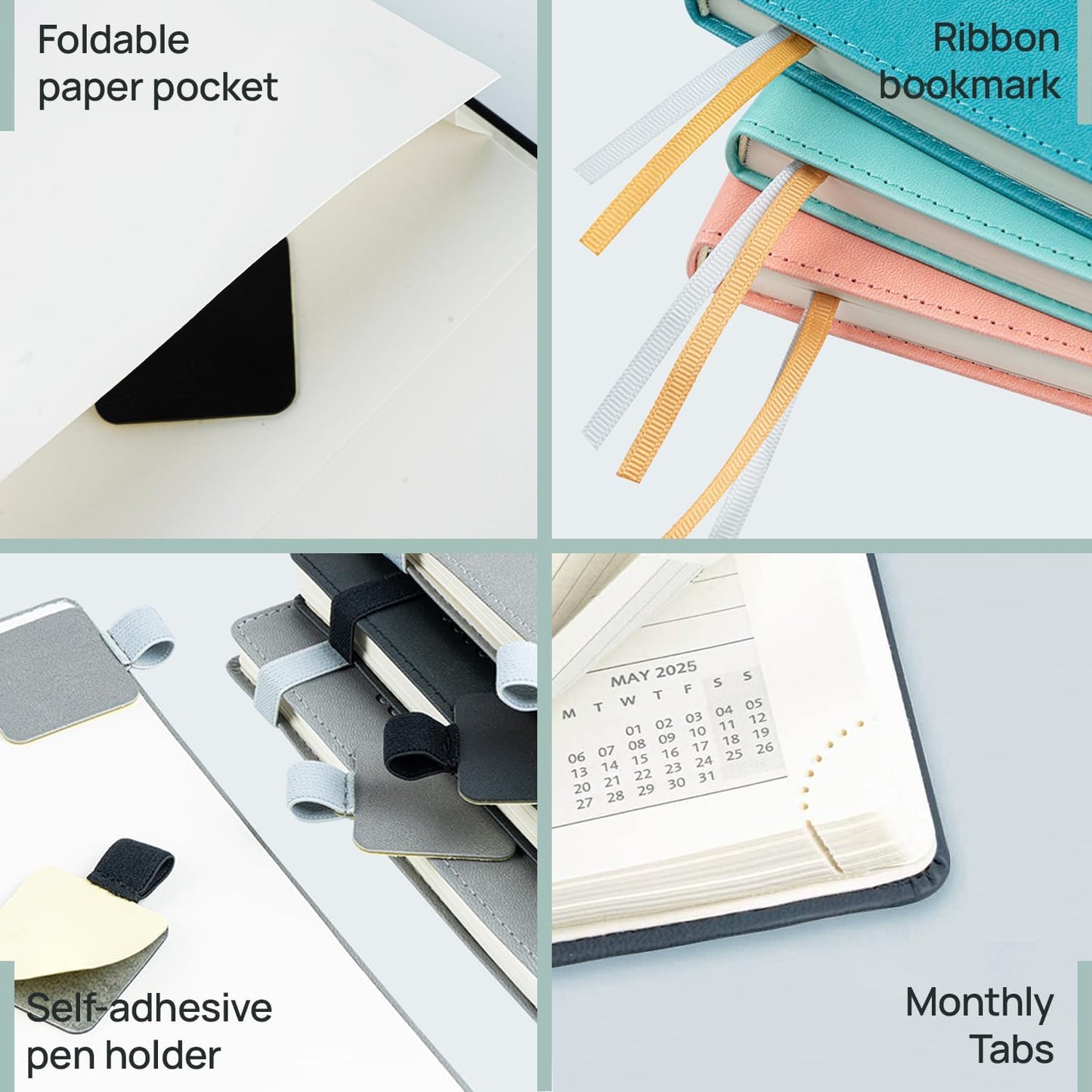 POPRUN Planner 2025-2026 (Medium - 6.5'' x 8.5'') Academic Weekly Calendar (July 2025 - June 2026) with Hourly Time Slots, Monthly Tabs, 100GSM Thick Papers, Leather Soft Cover - Purple