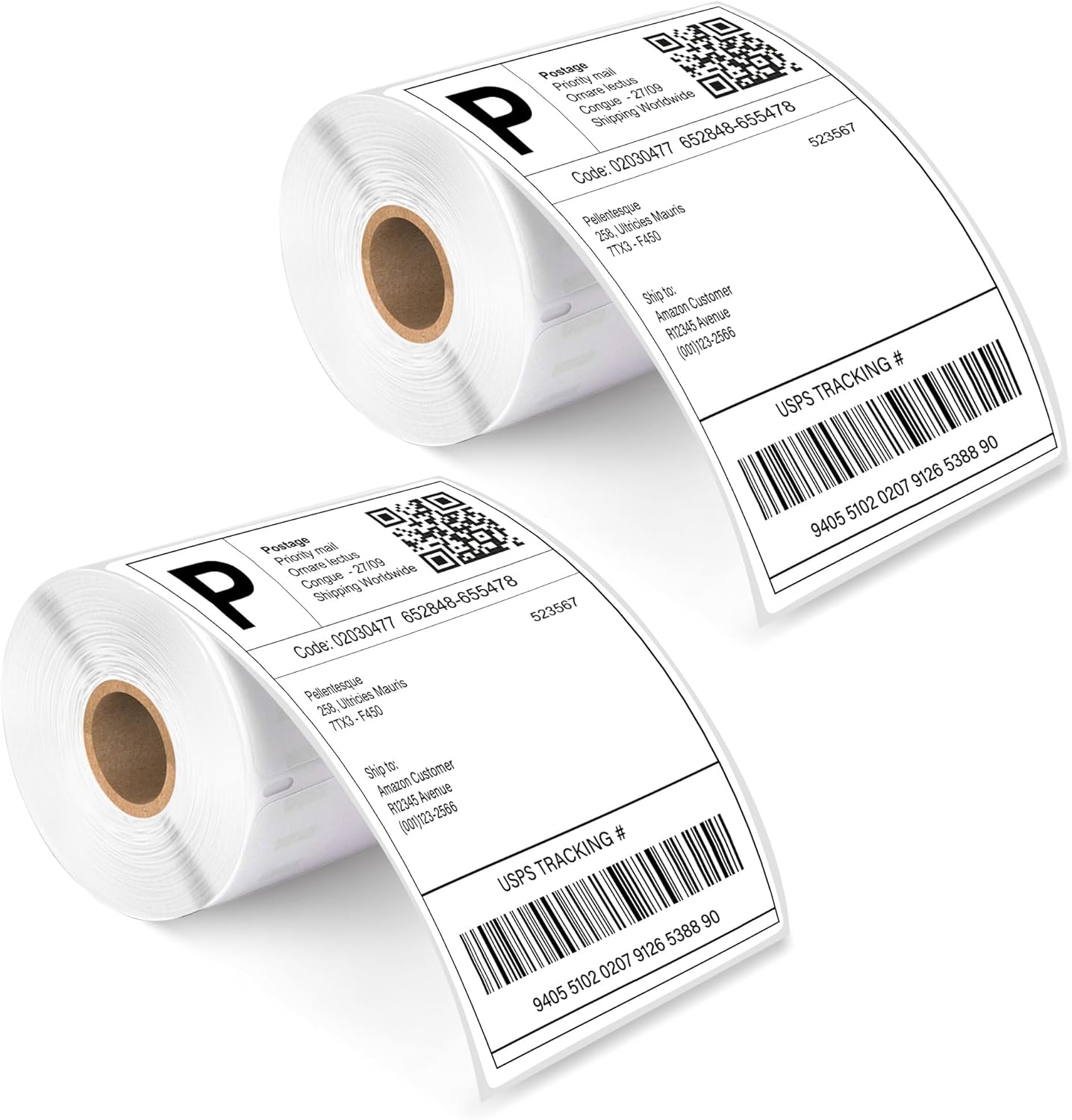 LotFancy 4x6 Thermal Labels, 440 Shipping Labels (2 Rolls) Compatible with DYMO LabelWriter 4XL 1744907, Perforated Postage Label for Rollo, Zebra Desktop Printers, Commercial Grade