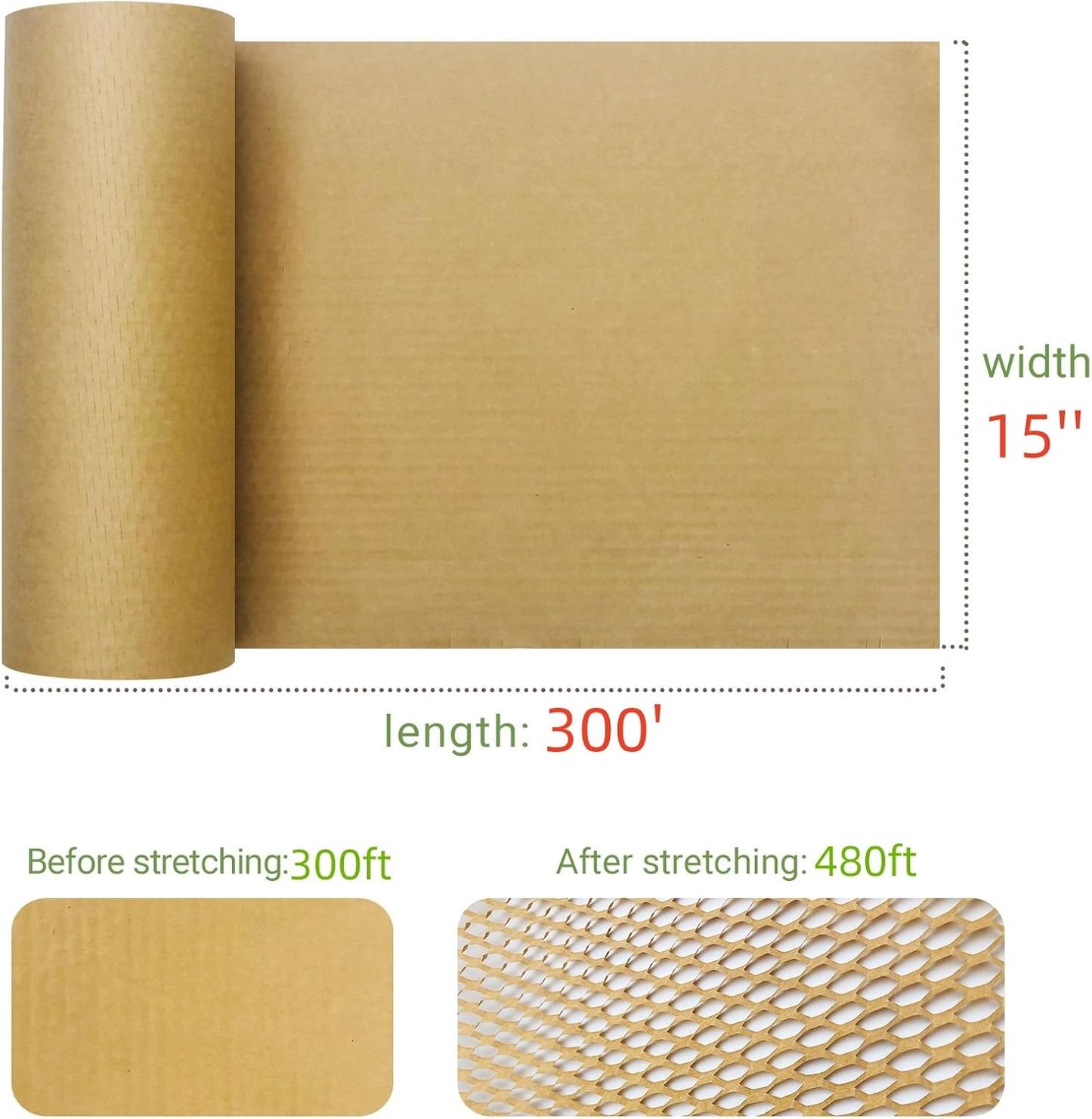 Moving Dish Packing Kit Plate Protector Sleeve, Packing Supplies for Dishes Glass, Honeycomb Wrapping Paper Roll 15 inch x300 Feet Large Bubble Cushion Wrap Shipping Material for Fragile Items