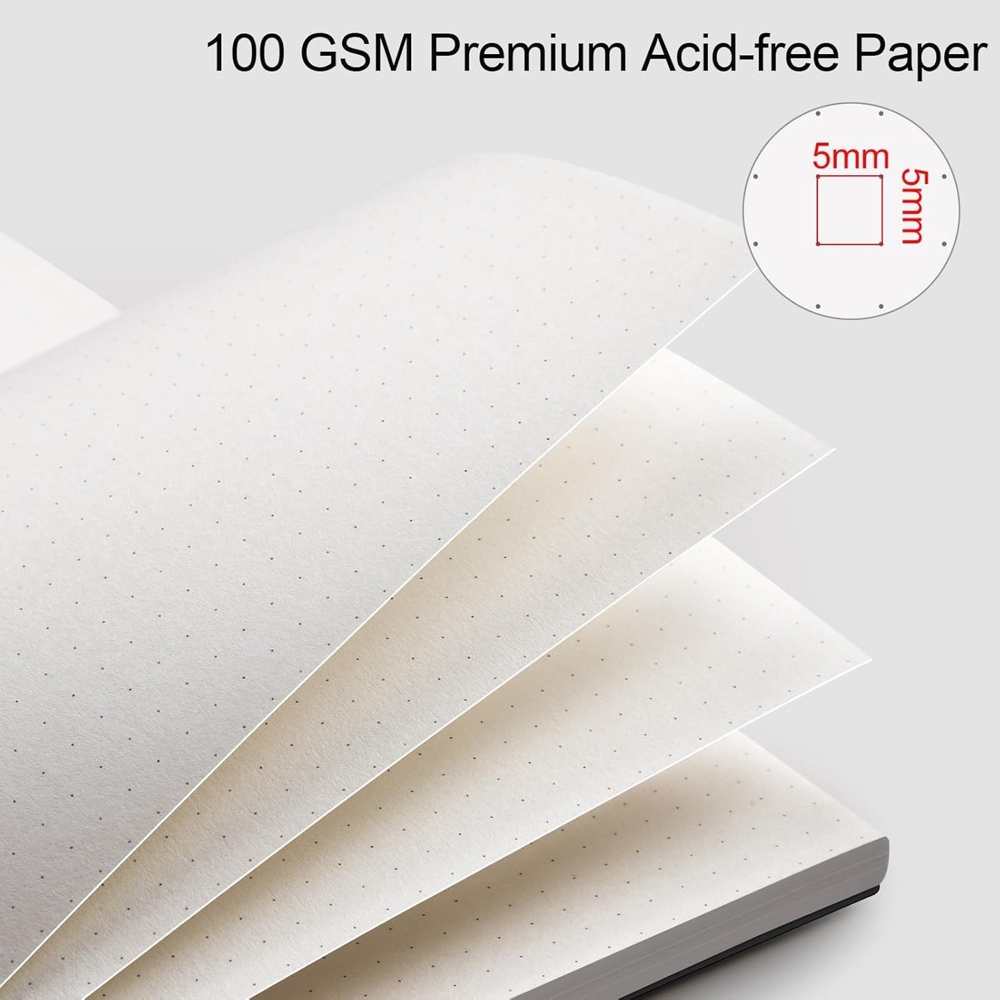 AHGXG Bullet Dotted Journal - Dot Grid Spiral Notebook 8.5" x 11", A4 Large Dotted Notebook, 100 GSM Thick Paper, Waterproof Plastic Cover Journals for Bullet Journaling, Sketching, Black