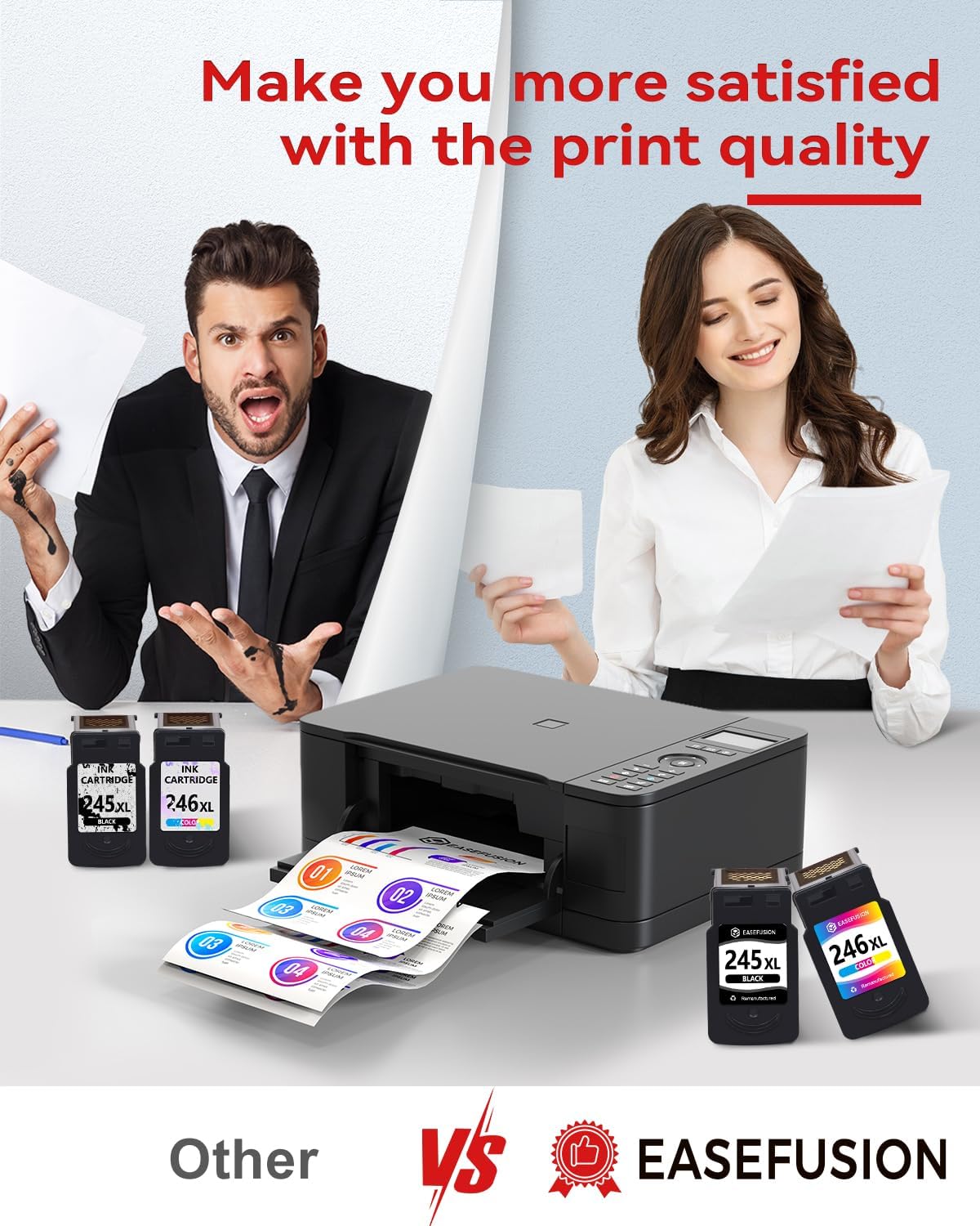 245XL 246XL Combo Pack Replacement for Canon Ink 245 246 PG-245 XL PG-245XL Black Color Ink Cartridges for Canon Pixma MX490 MX492 MG2522 TR4520 TS3322 TS202 MG2500 TS3122 TR4500 Printer