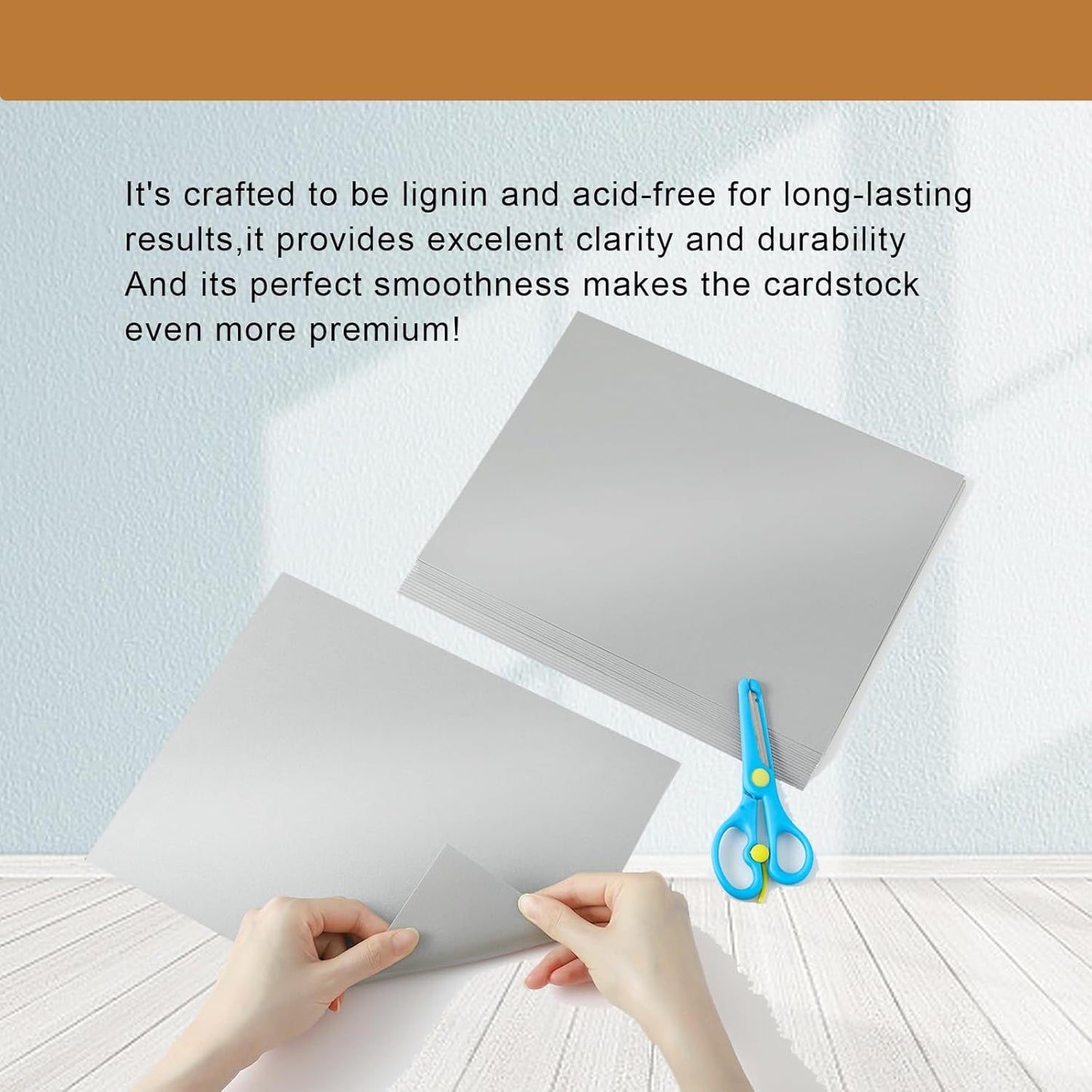 100 Sheets Grey Cardstock 8.5 x 11 Certificates Paper, 200gsm/75lb Premium Gray Card Stock Printer Paper for Card Making, Thank You Cards, Business Cards, Menus, Scrapbooking