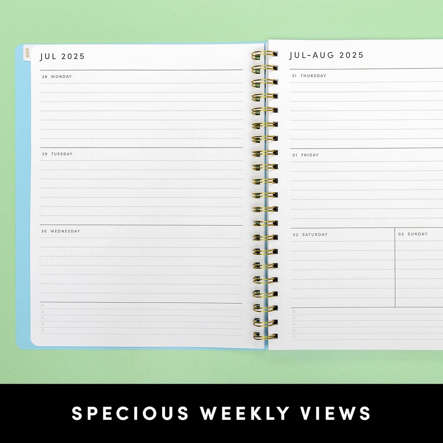 PAPERAGE 17 Month Academic Planner 2025-2026, Weekly & Monthly Spreads, August 2025 - December 2026, Large (8.5 in x 11 in), Black