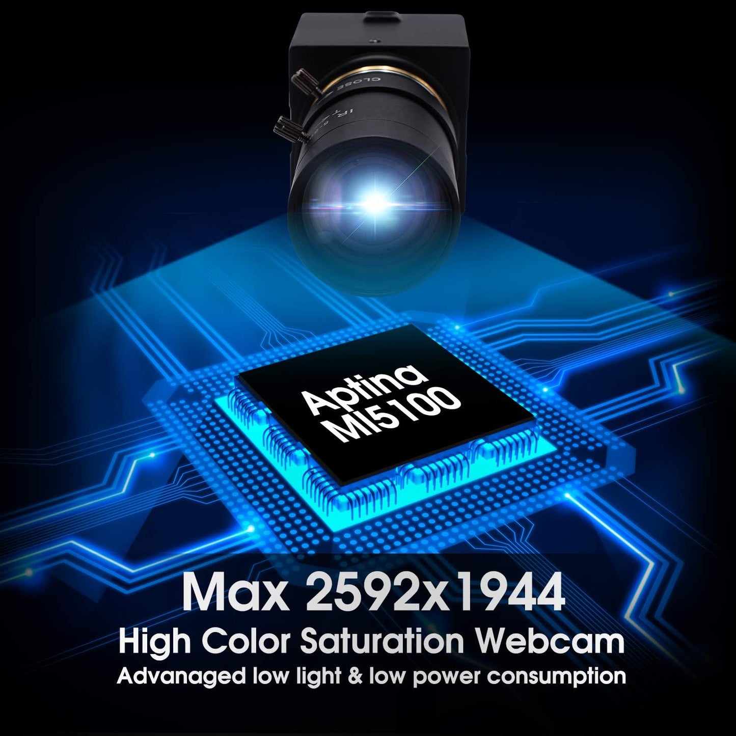 SVPRO 10X Optical Zoom USB Camera with 5-50mm Manual Lens, HD Webcam 5MP Portable Video Camera with Aptina MI5100 Sensor,Desktop Computer Camera for Online Class/Video Conference