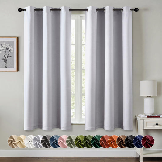 MIULEE Bedroom Blackout Curtains Thermal Insulated Room Darkening Drapes for Living Room Kitchen Grommet Top Light Blocking Window Treatment Curtains, 40 x 54 Inches Long, 2 Panels, Greyish White