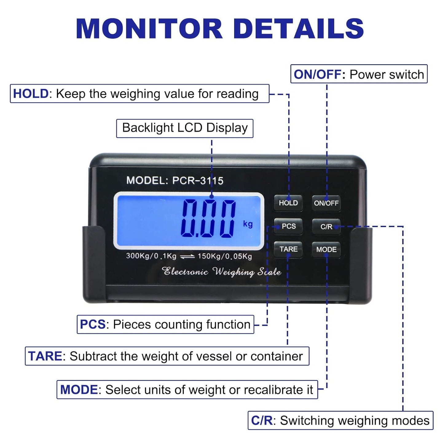 Charmline 660lbs x 0.2oz High Accuracy Digital Postal Scales, Shipping Scale with 15x12 Stainless Steel Platform, Heavy Duty Scale for Packages/Small Business/Postage/Luggage