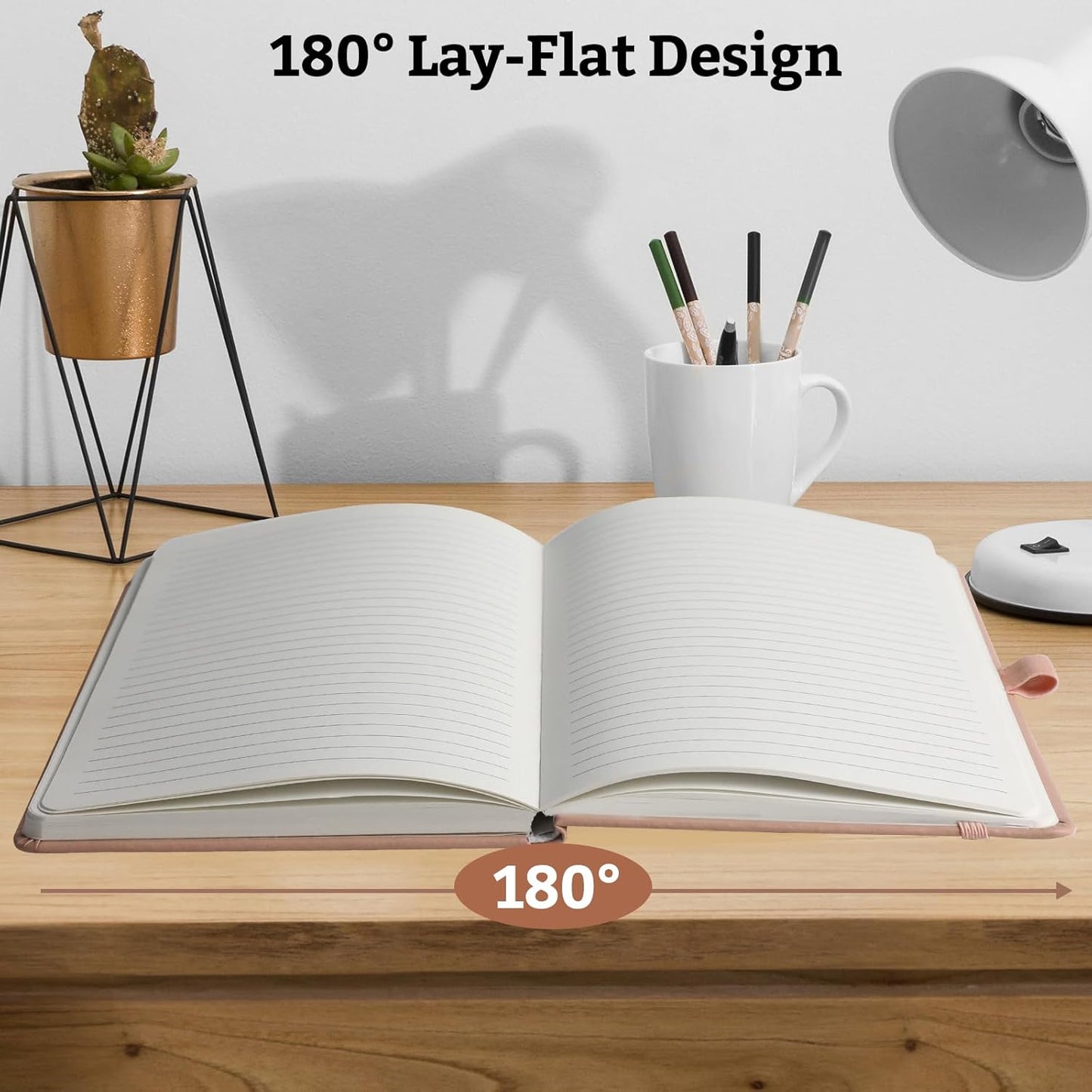 Hardcover Lined Bullet Dotted Journal Notebook, A5 140 192 Pages 100 120Gsm Paper College ruled for School,Work,Travel,and Daily Planning，5.7''*8.3'' (1, Blush, A5 Lined)