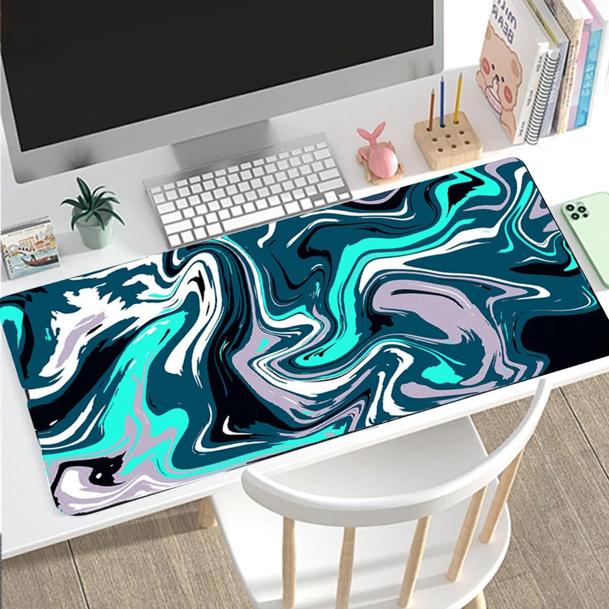 Large Mouse Pad for Desk - Gaming Mouse Pad with Stitched Edges, Anti-Slip Base, Desk Pad for Keyboard and Mouse