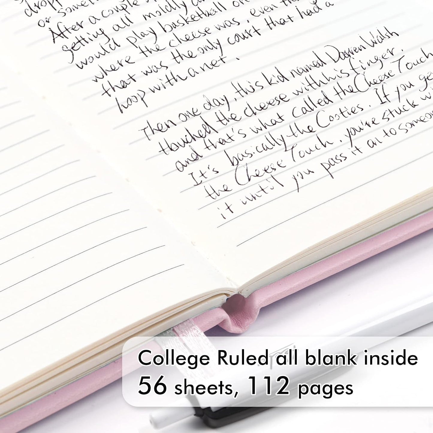 feela 6 Pack Pocket Small Notebooks Bulk, Mini Cute Memo Notepads Hardcover College Ruled Lined Journals with Pen Holder for Women Girls Office School, with 6 Black Pens, 3.5”x 5.5”, A6, Rose Pink