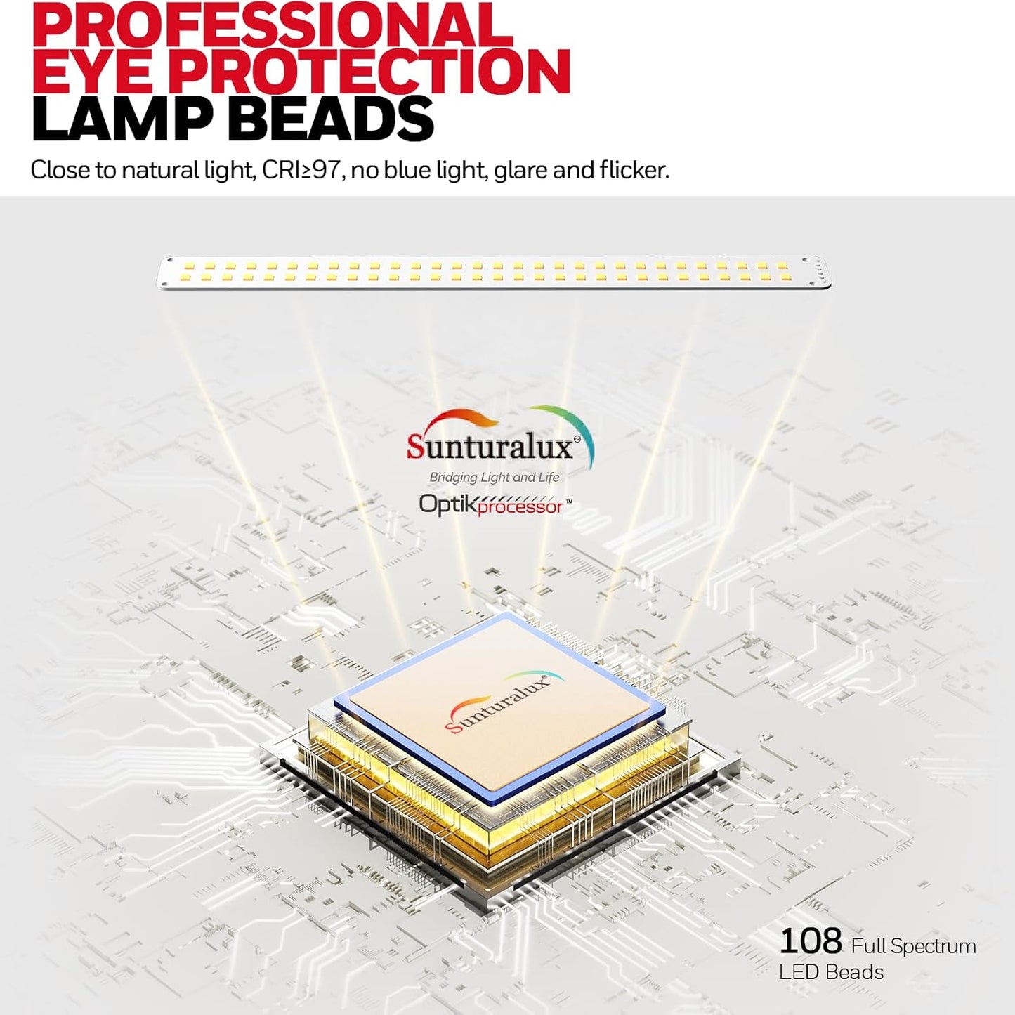 Honeywell LED Desk Lamp with Clamp - 05B02 Sunturalux Clip On Desk Light Eye Caring Natural Light 4000K 1300LM Stepless Brightness Dimmable Table Lamp Full Metal Desk Lamps for Home Office Work Study