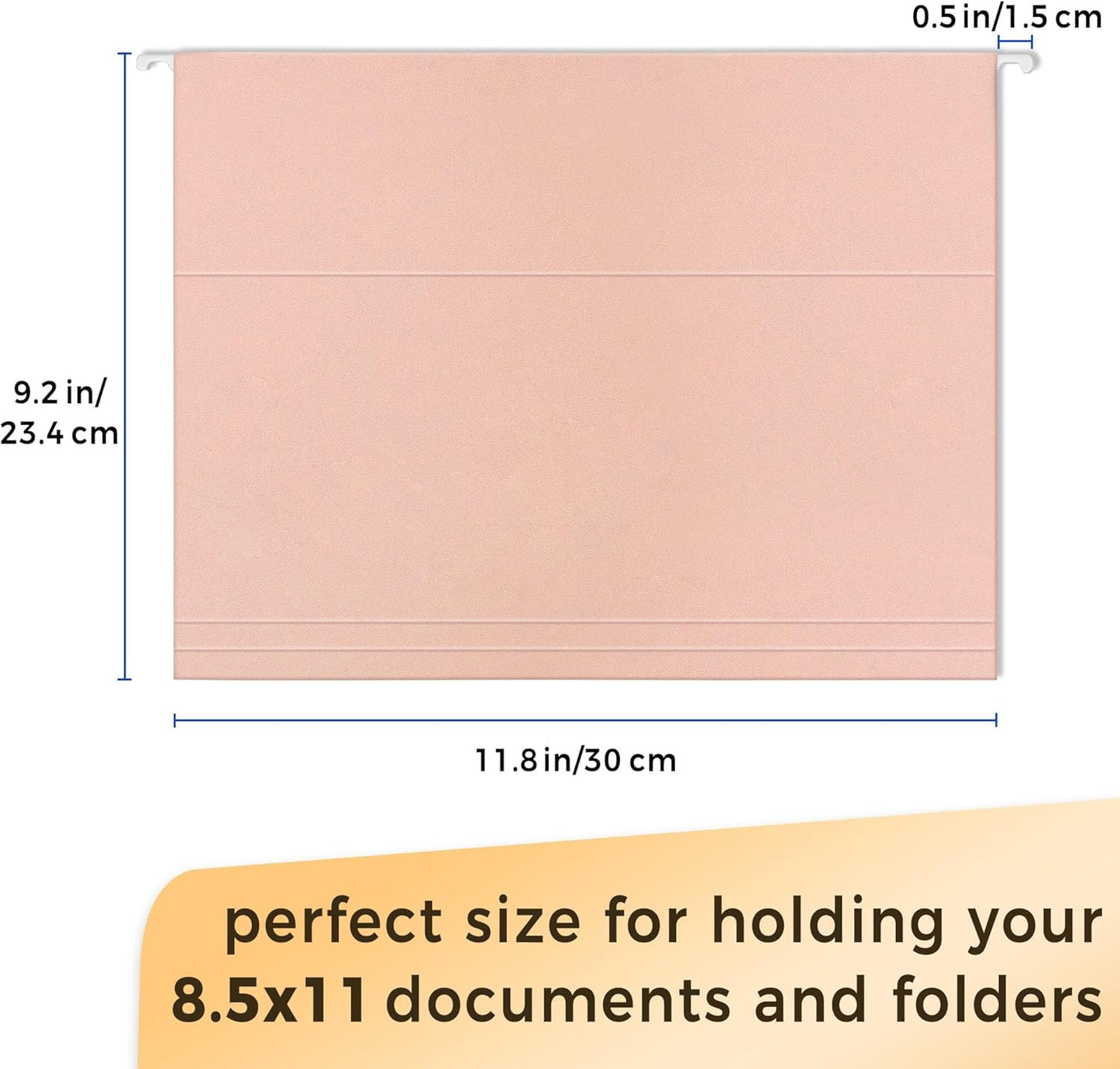 SUNEE 25 Count Hanging File Folders, Pastel Colors, Hanging File Folders Letter Size, Hanging Folders with 1/5-cut Tabs, Designed for Bulky Files, Filing Cabinets, Medical Charts