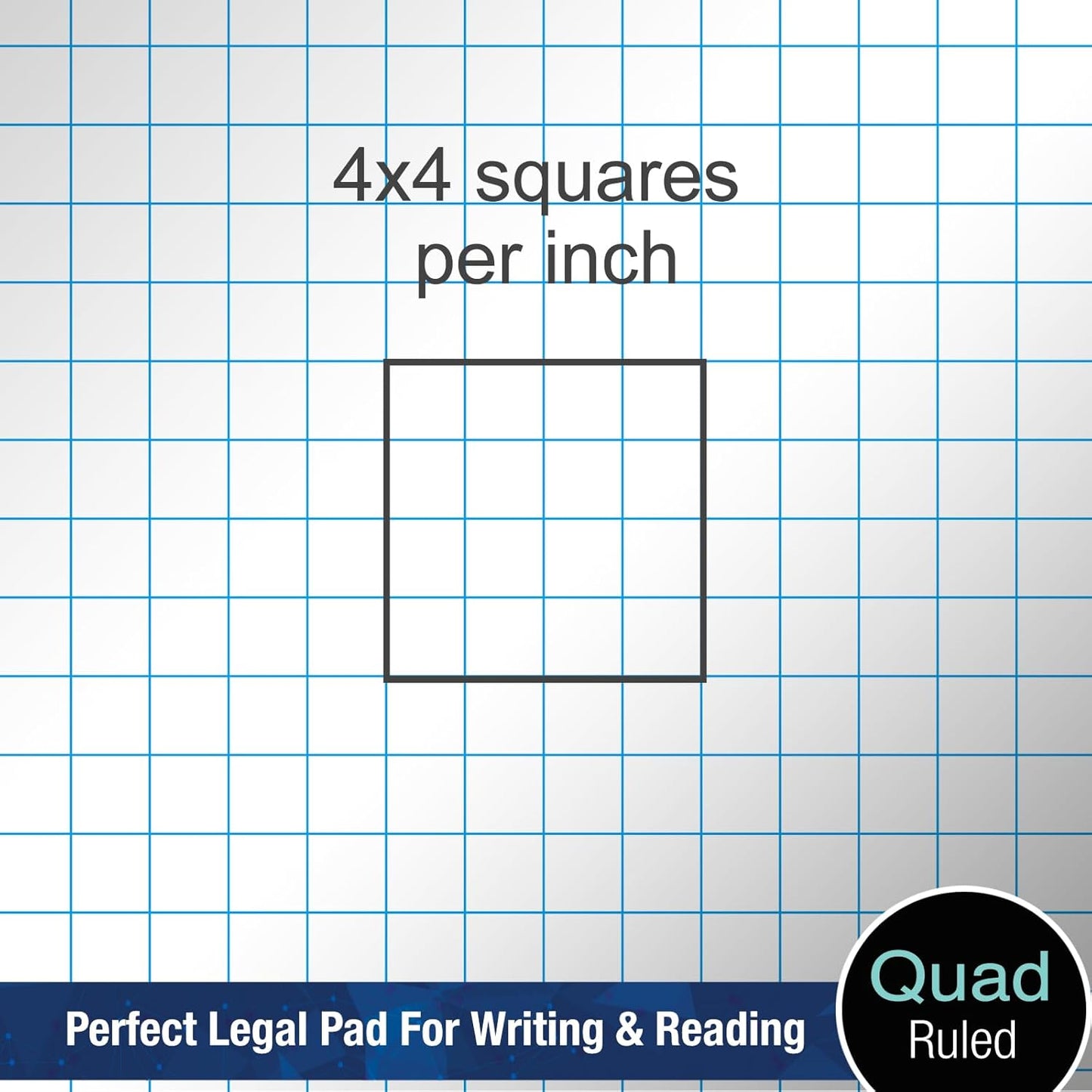 Woodlake Graph Paper Pads 8.5 x 11, 4x4 Quad Ruled, Premium Thick Paper Made In USA, No Ink Bleeding, 50 Sheets Per Pad,6 pack, Micro-Perforated Graph Paper Notebook