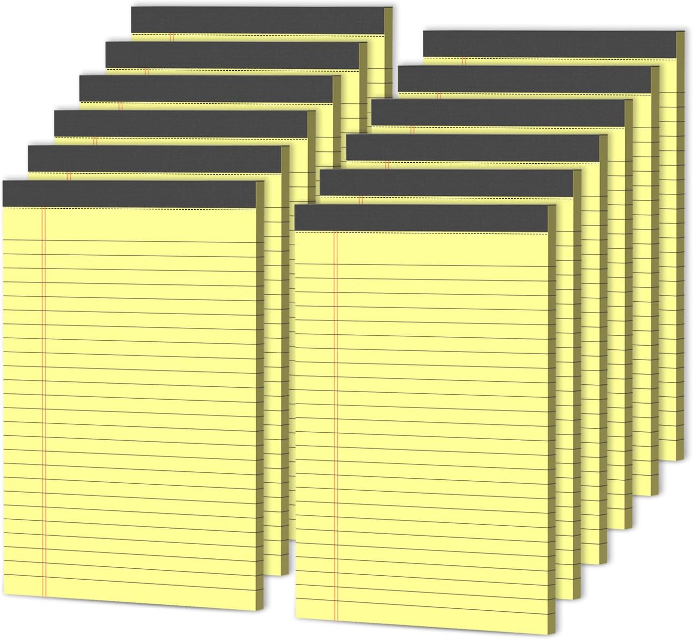 Legal Pads 5x8 Inch 12 Pack Yellow Note Pads 5x8 College Ruled Notepad,Small Notepads 5x8 Inch Small Yellow Legal Pads Notes Paper Tear off Notepad 5 x 8 In 30 Sheets per Writing Pad for School Office
