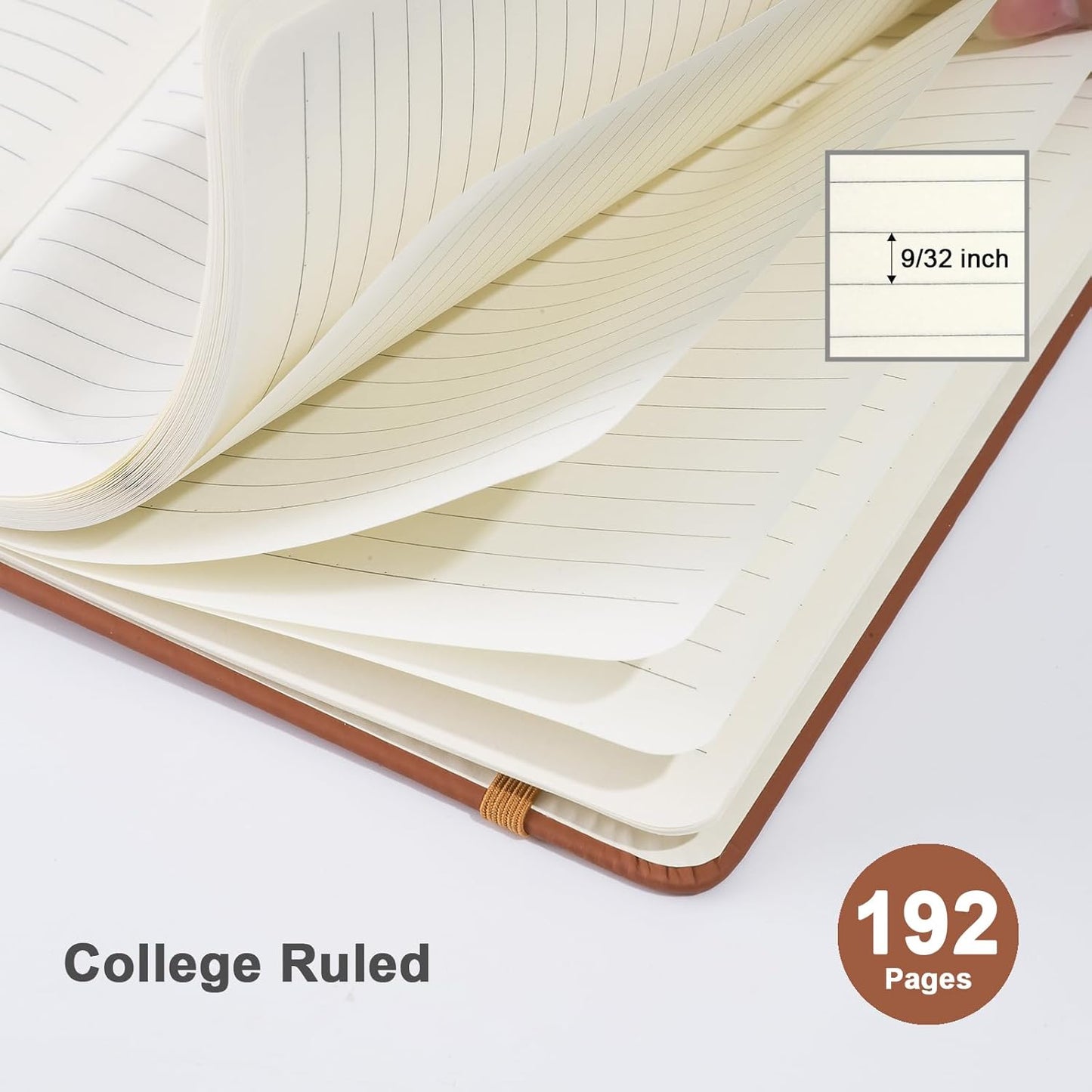 ViVin Lined Journal Notebooks, 3 Pack, Brown, 192 Pages, Medium 5.5 x 8.3 inch, College Ruled, A5 Hardcover Notebooks, Journaling Notebooks for Writing, Business, School