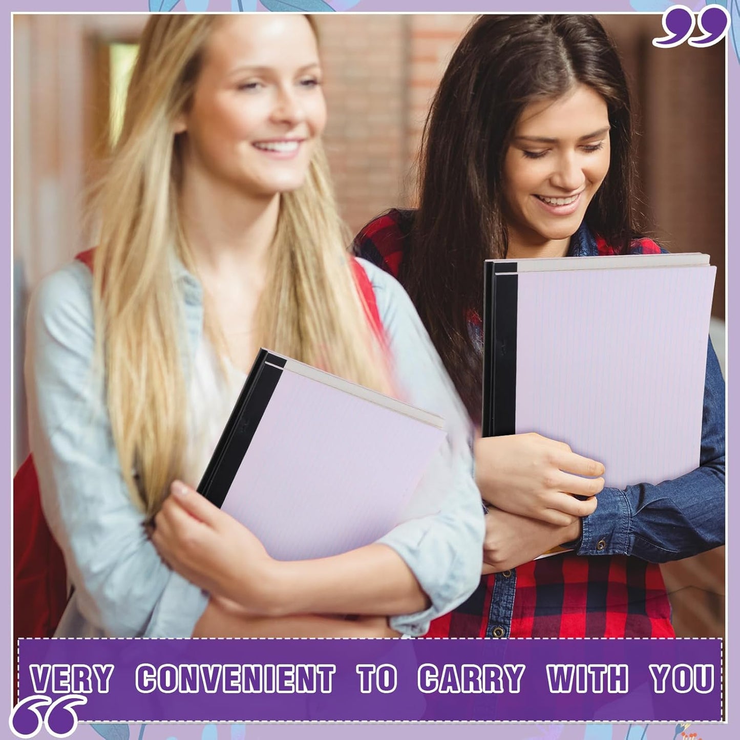 Lincia 12 Pcs 11" x 9.5" Legal Pads College Ruled Notepad Landscape Notebook Horizontal Lined Notebook 80 Gsm Assorted Colors Paper Pastel Writing Pads for School Office, 40 Sheet (Cute Color)