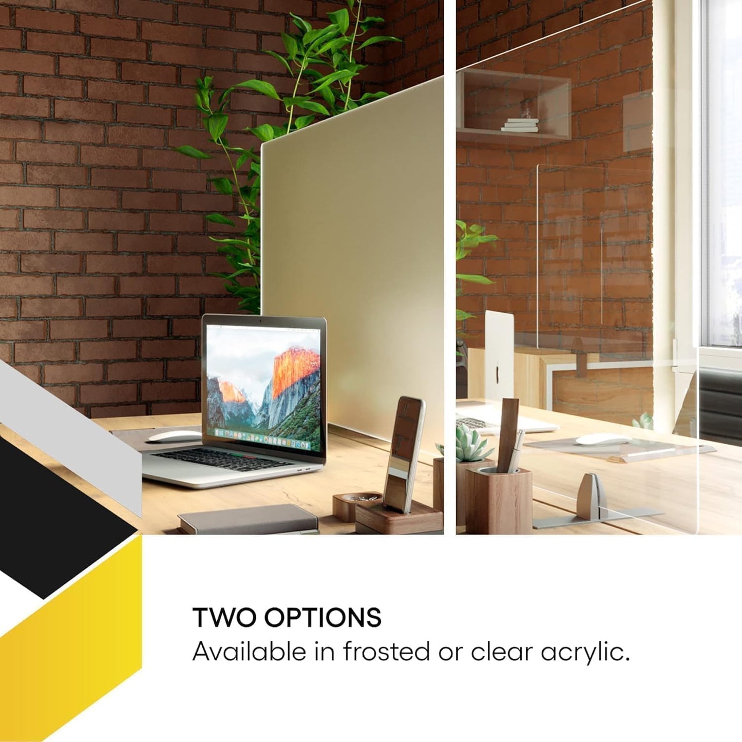 OBEX Acrylic Free Standing Screen, Divider for Desk Privacy Home & Office Partitions for Table Top Workstation, Portable Cubicle Panel for Work, 18" x 30", Frosted