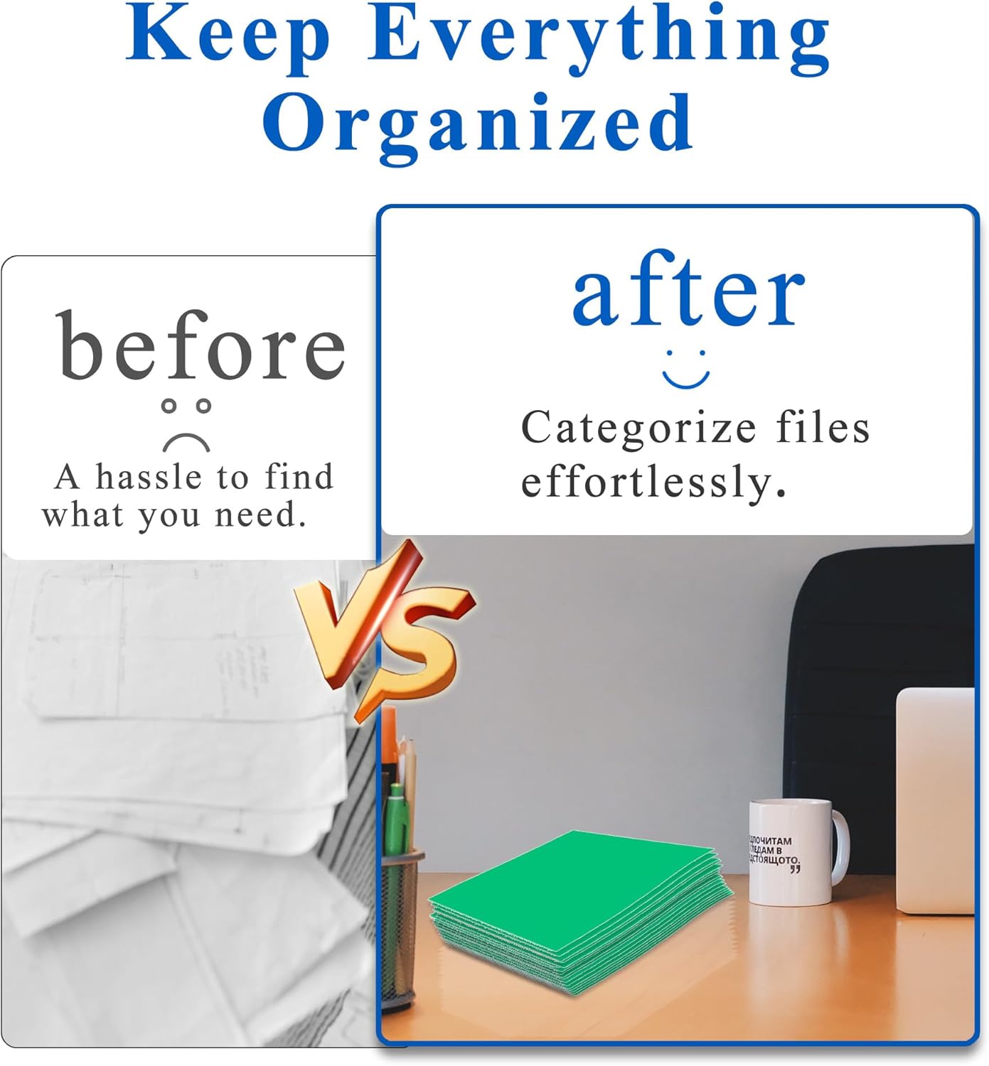 Zzrywuty 100 Packs Paper Folders with Pockets for Students,Businessmen and Office Workers,Letter Size,Two Pocket Folders with Card Slot for Office,Business,School Supplies (Green)