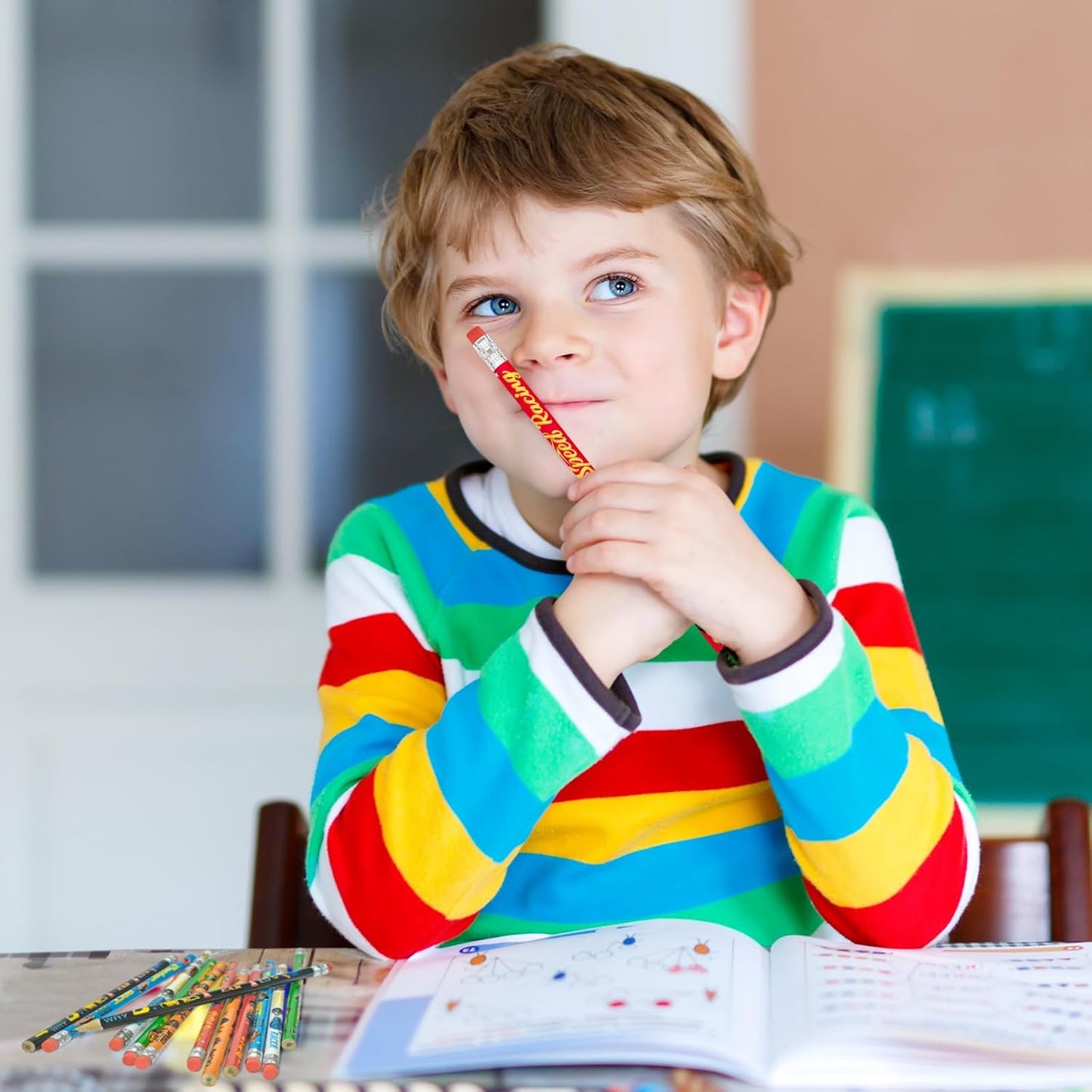 Cinrobiye 100 PCS Racing Car Pencils Race Cars Stationery Pencils Bulk with Eraser for Car Themed Birthday Party Favors Supplies School Classroom Office Giveaways Prizes Carnival Prize Game Gifts