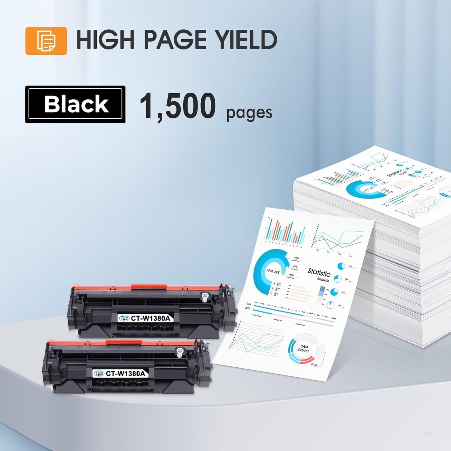 138A Black Laserjet Toner Cartridge 2-Pack Compatible Replacement for HP 138A 138X W1380A W1380X 3001dw Toner Cartridge for HP Laserjet Pro 3001dw 3001fdw MFP 3101fdw Printer Ink