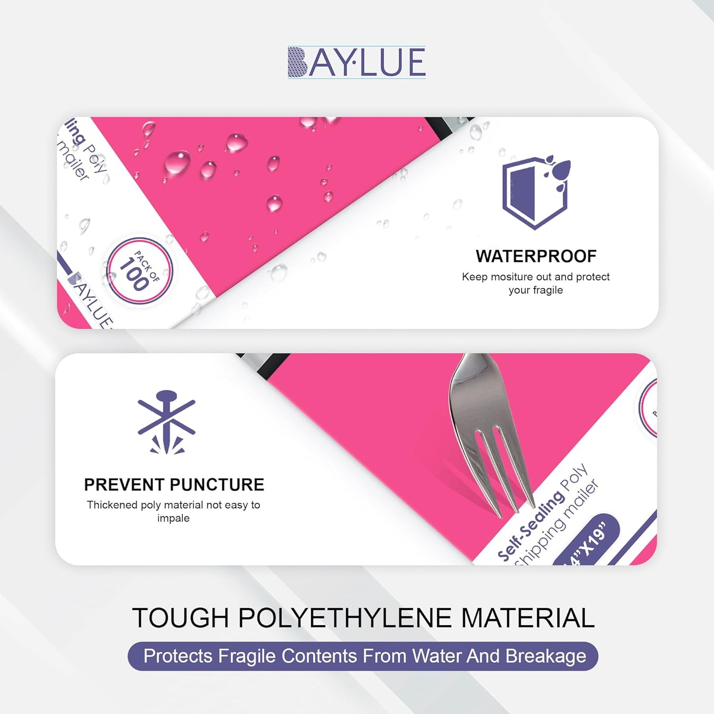 Hot Pink Poly Mailers 9x12 Inch | Strong Adhesive Self-Seal mailer Bags | Tamper, Tear, Water Resistant Shipping Envelopes | Thick Strong Material Polymailer Bags Clothing Bag | 1000 Pack Bulk