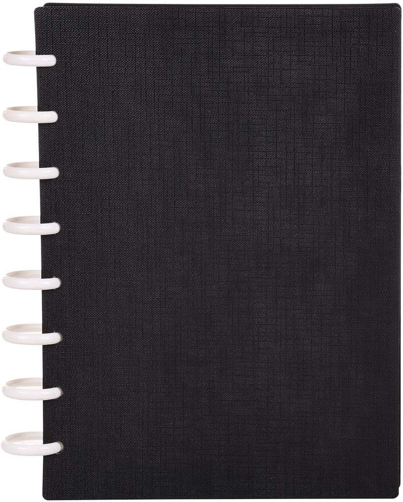 Talia Discbound Notebooks, Planner, Customizable, (Black, Junior (5.5in x 8.5in))