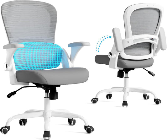 TRALT Ergonomic Office Chair - Comfy Desk Chair with Back Support, Home Office Desk Chairs, Computer Chair, 330lbs Wide Seat Big and Tall Office Chair for Executives (Grey)