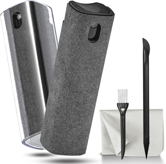 walrfid 2 Pack Computer Screen Cleaner, MacBook Screen Cleaner Spray and Wipe, Electronic Computer Laptop Cleaning Kit for iPad Pro, iPhone, Smartphone, Monitor, Car Display, Tablet, TV Screens, Grey