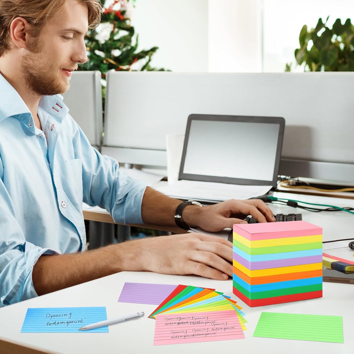 Tecmisse Index Cards 3 x 5 Colored, 600 PCS Colorful Flash Index Card, Note cards, Study Cards, Flash Cards for Studying, Taking Notes, To Do List, 10 Colors