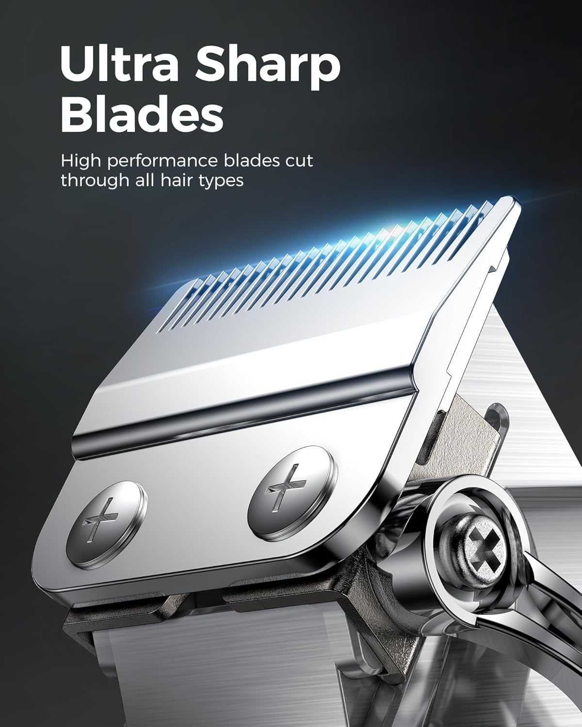 GLAKER Hair Clippers for Men Professional - Cordless Clippers and Trimmers Set, Complete Barber Kit for Hair Trimming & Beard Grooming, Mens Haircutting Kits for Blending & Fade Cuts (Silver)