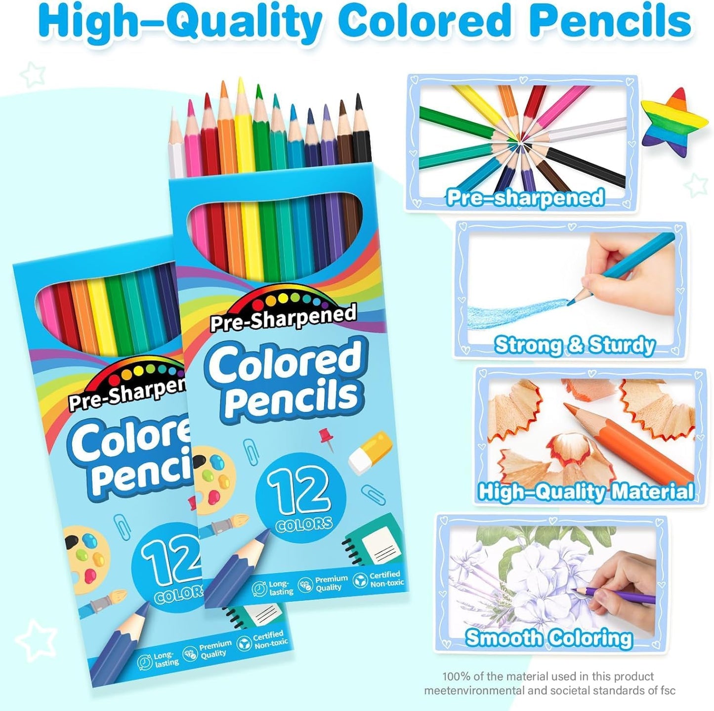 Jumlys 1152 Count Colored Pencils Bulk, 96 Packs Pre-sharpened Coloring Pencils for Kids in 12 Colors, Bulk School Supplies for Teachers, Ideal Back to School Supplies & Classroom Prizes