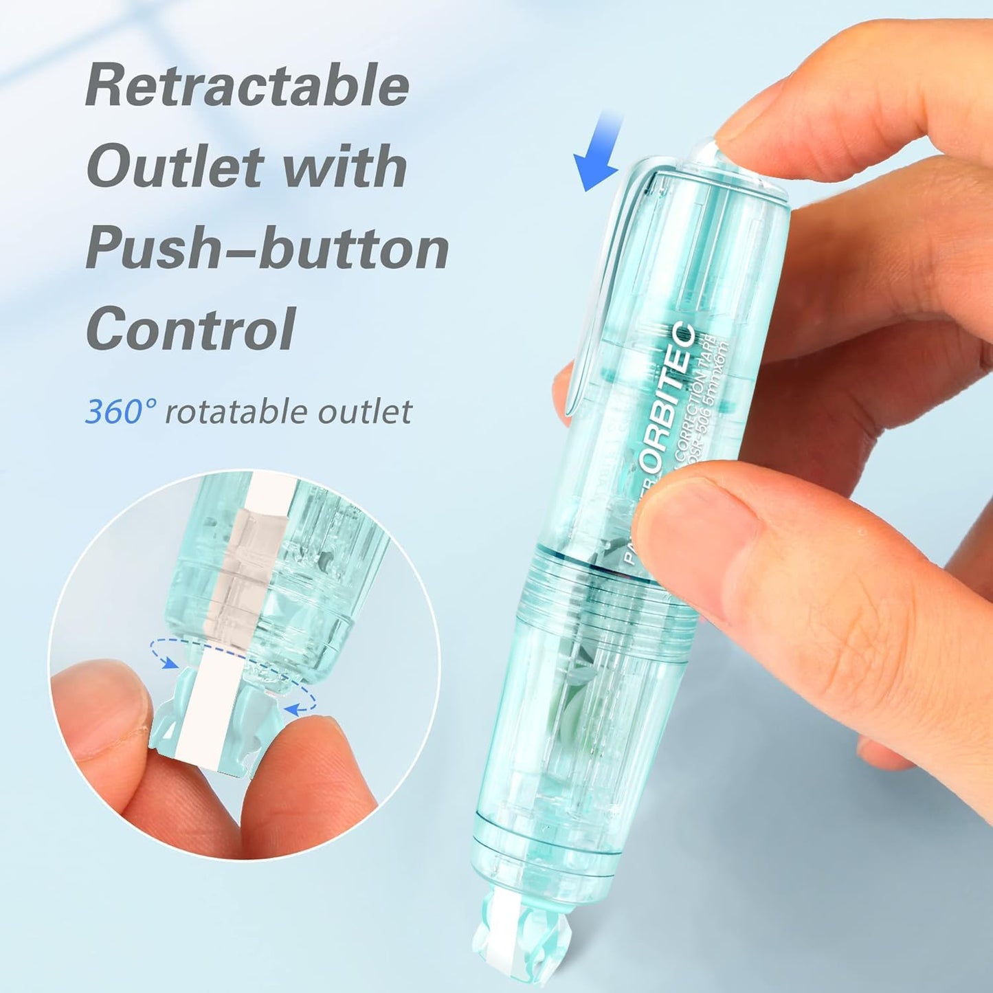 White Correction Tape,Refillable Retractable Quick Dry Aesthetic Cute Correction Tape Pen, with Easy to Use Mini Small Pen Shaped Applicator (refillable)