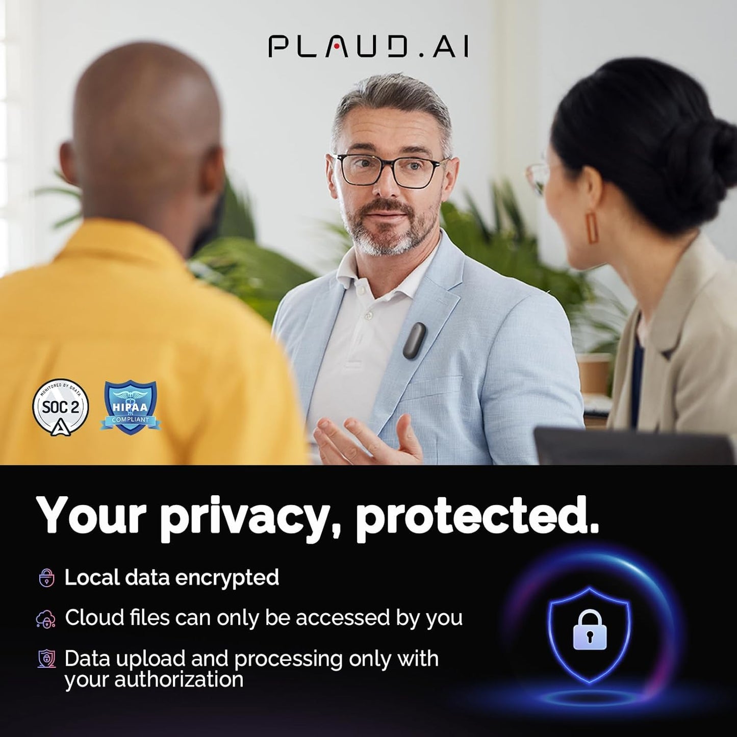 NotePin Voice Recorder, AI Voice Recorder, App Control, AI Notetaker, AI Transcribe & Summarize, Support 112 Languages, 64GB Memory, Audio Recorder for Lectures, Meetings, Cosmic Gray