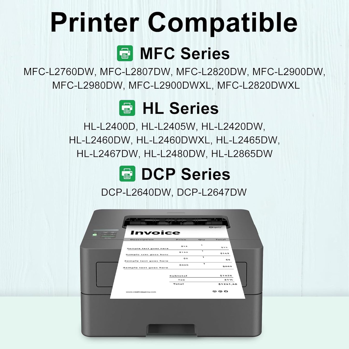 SAILNER TN830XL Toner Cartridge Replacement for Brother TN830 XL/V/R TN830 TN830XL Black Toner Compatible with DCP-L2640DW HL-L2460DW MFC-L2820DW HL-L2405W Printer (2 Pack)