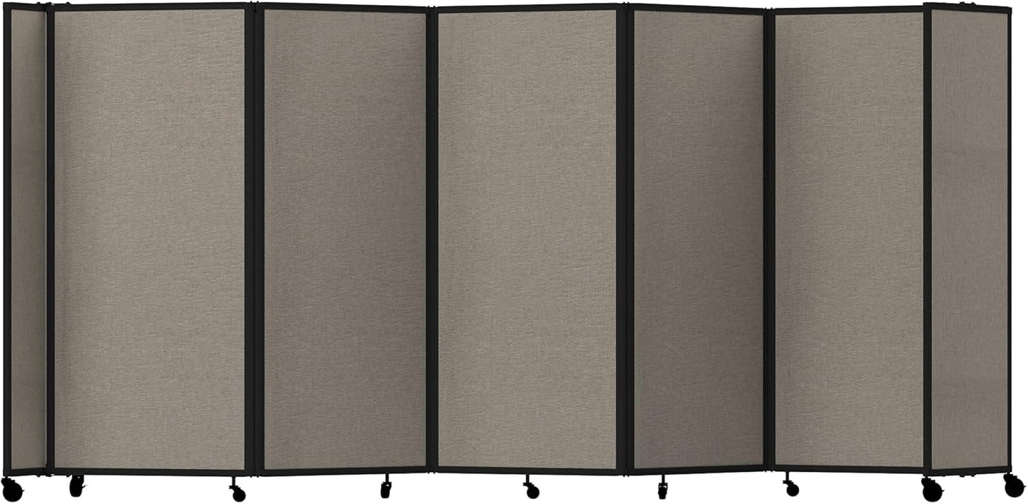 Versare Room Divider 360 Portable Wall Partition | Folding Panels | Large Freestanding Divider | Locking Wheels | Temporary Room Separator