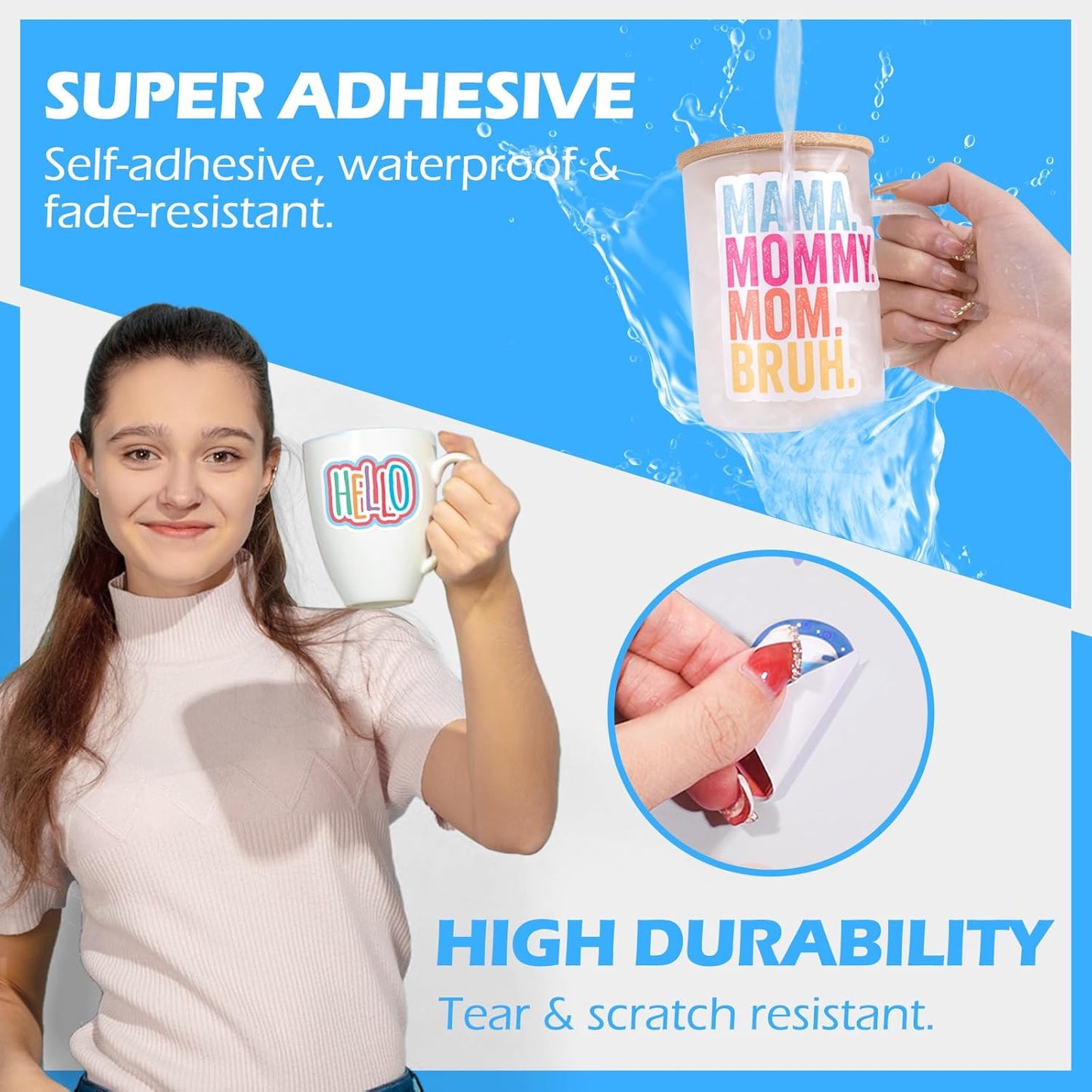 TECKWRAP Printable Vinyl Sticker Paper for Inkjet Printer, Glossy Inkjet Printable Vinyl, 8.26" x 11.69" A4 56 Sheets/Pack Printing Paper for Craft Scrap-Booking, Stickers, Labels