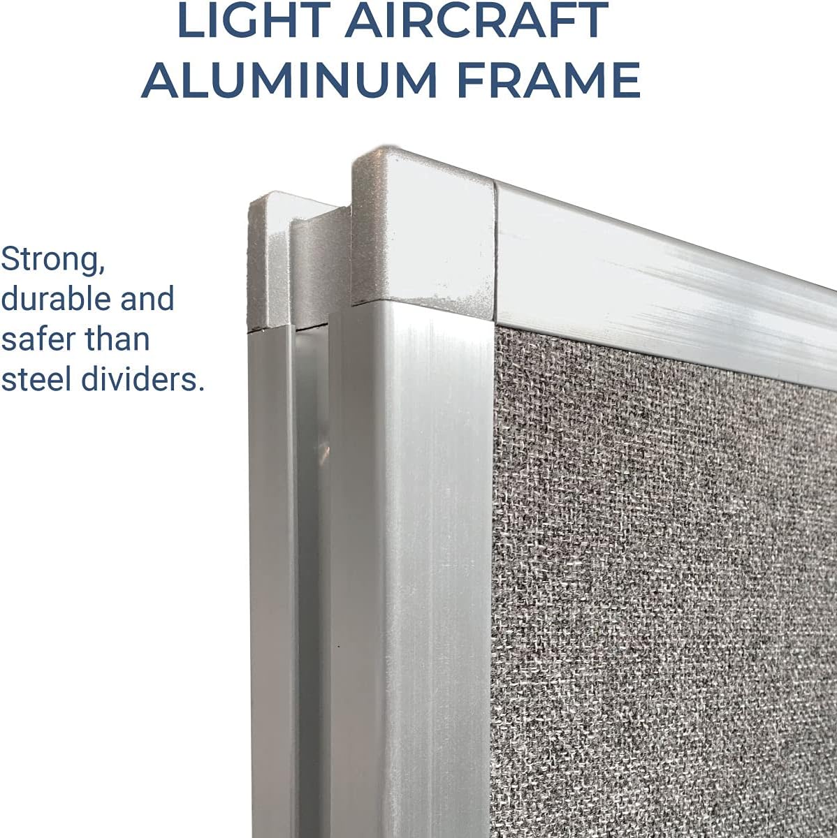 Versare Hush Screen Portable Room Divider | Workstation Wall Divider | Freestanding Privacy Hush Panels | Clear Fluted Windows | Fabric Office Divider Screen | Great for Room Separation