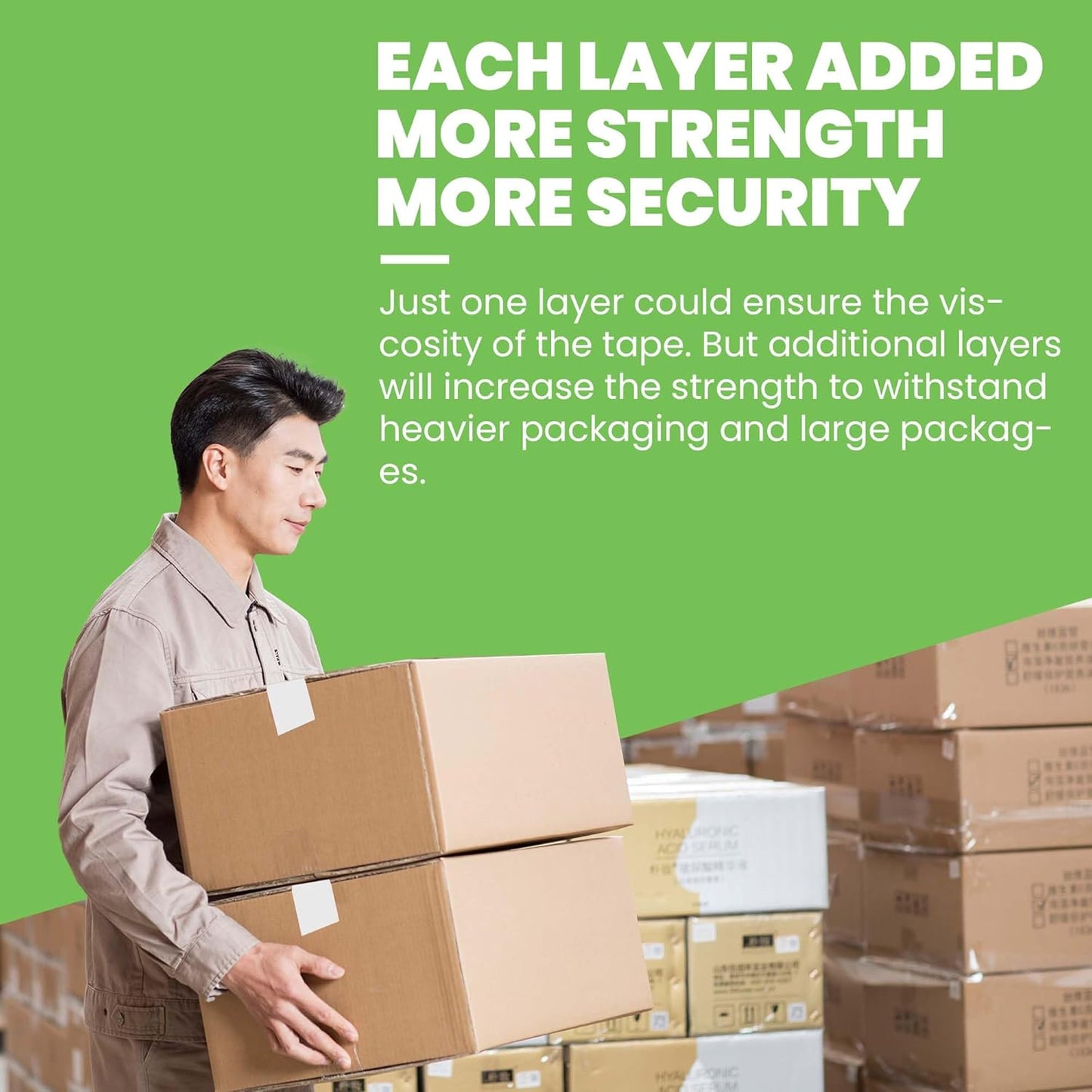 48Rolls Eco-Friendly Kraft Paper Tape 2Inch x 55Yard, White Paper Packing Tape, Biodegradable Recyclable Packaging Tape Self Adhesive Box Tape for Shipping, Sealing, Moving