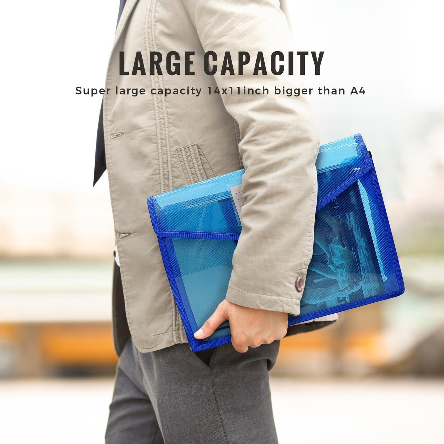 Plastic Expanding File Folder,Envelope Folders for Documents, File Folder Organizer Holder with Snap Closure,Waterproof Transparent File Folder,Large Capacity, Fit Letter/A4 Size (Multicolor-12 Pack)