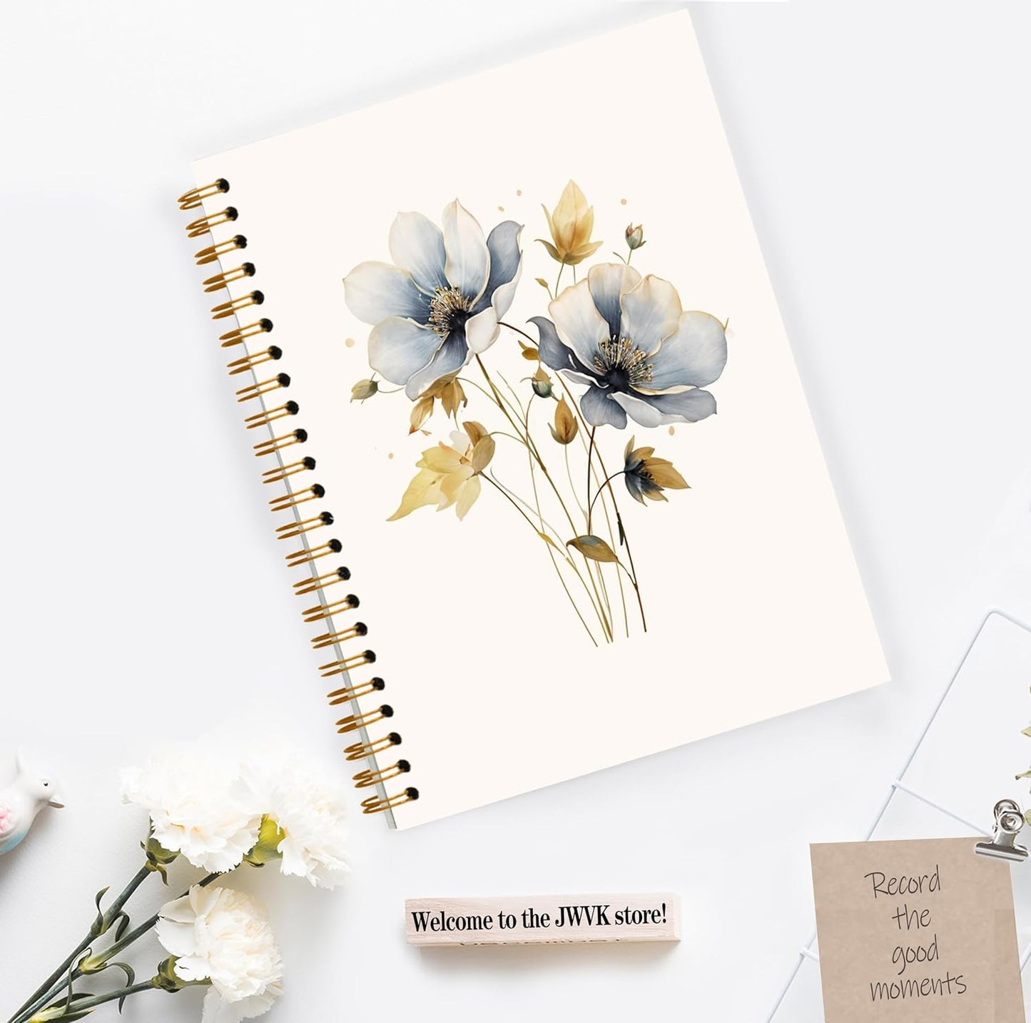 Vintage Wild Flower Botanical Plant Notebook 02,Rustic Spring Floral Cottagecore Notebook Journal for Work Office School Student Teacher,Hardcover Spiral Notebook 5.5x8.4