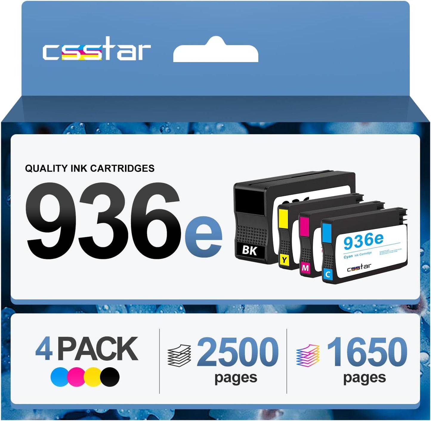 936e Ink cartridges Compatible Replacement for HP OfficeJet Pro 9110b/ 9120b/ 9130b/ 9720e/ 9730e Printers(BK/C/M/Y, 4 Pack)